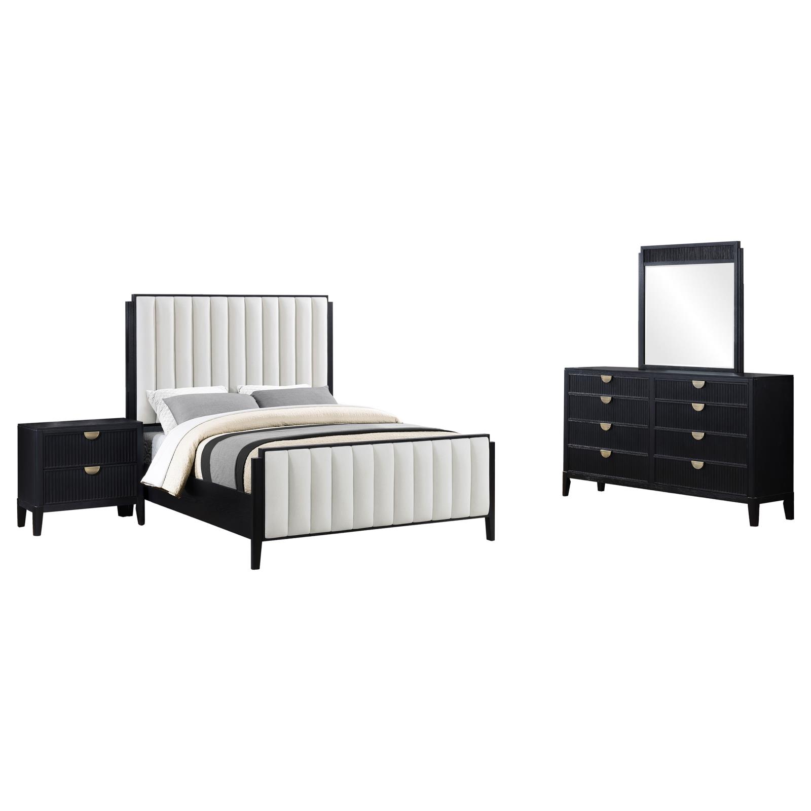 Brookmead Upholstered Bedroom Set Black - Image 3