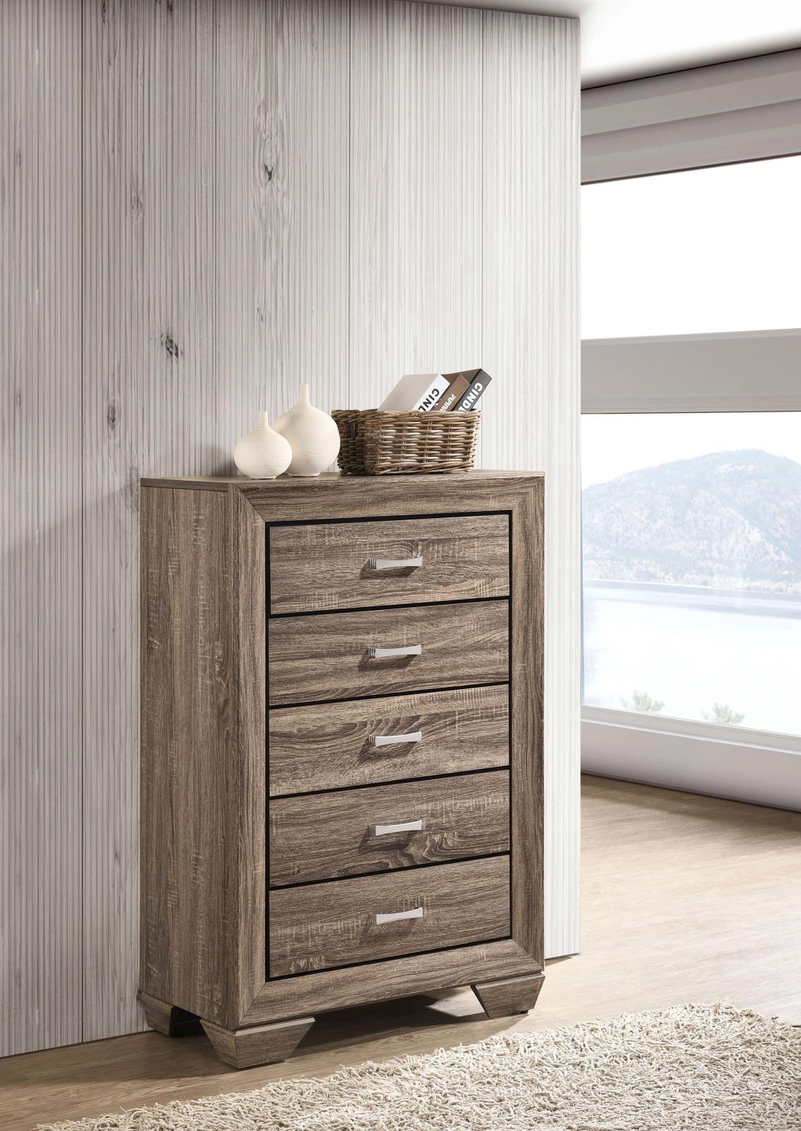 Kauffman 5-drawer Bedroom Chest Washed Taupe - Image 2