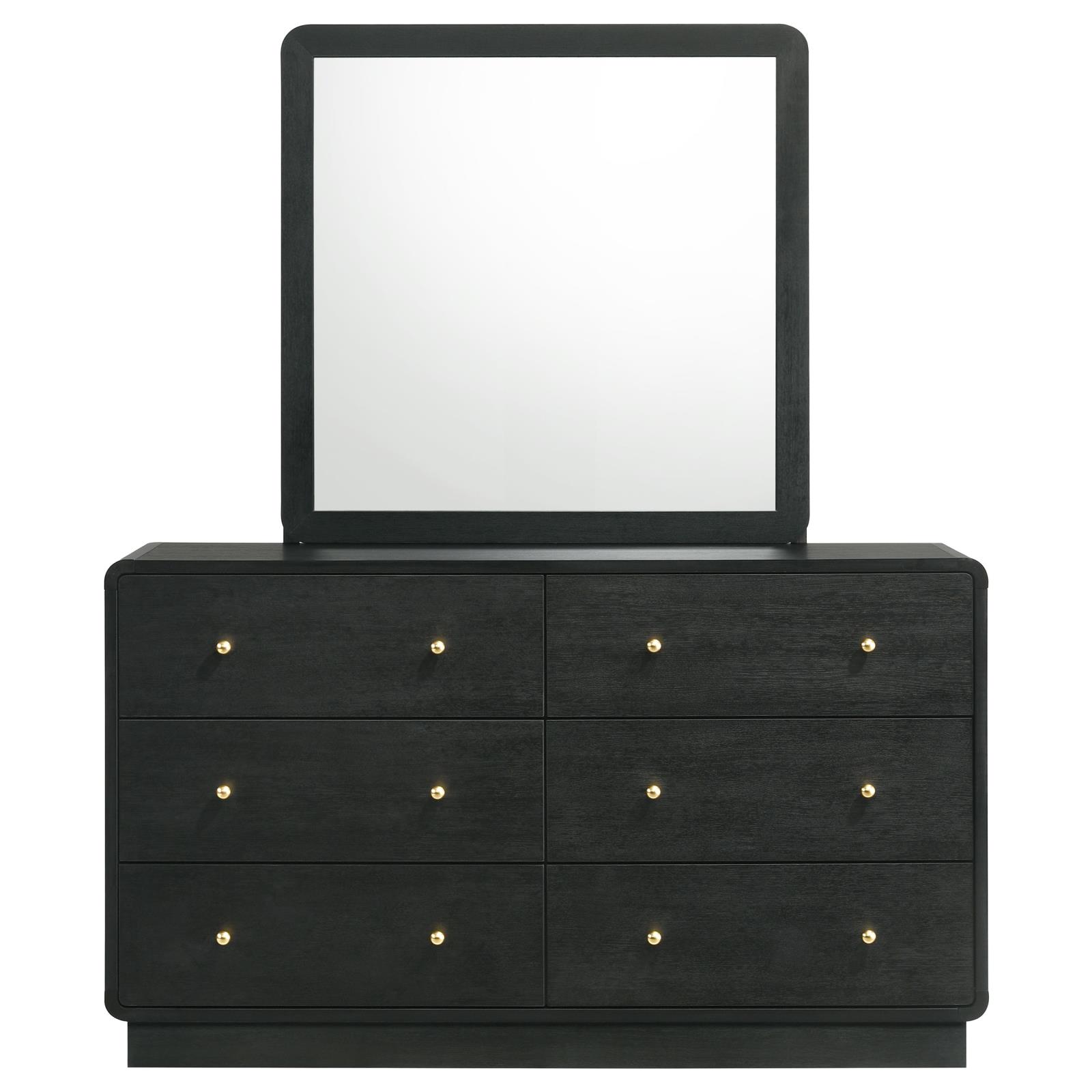 Cavelle 6-drawer Dresser and Mirror Black - Image 3