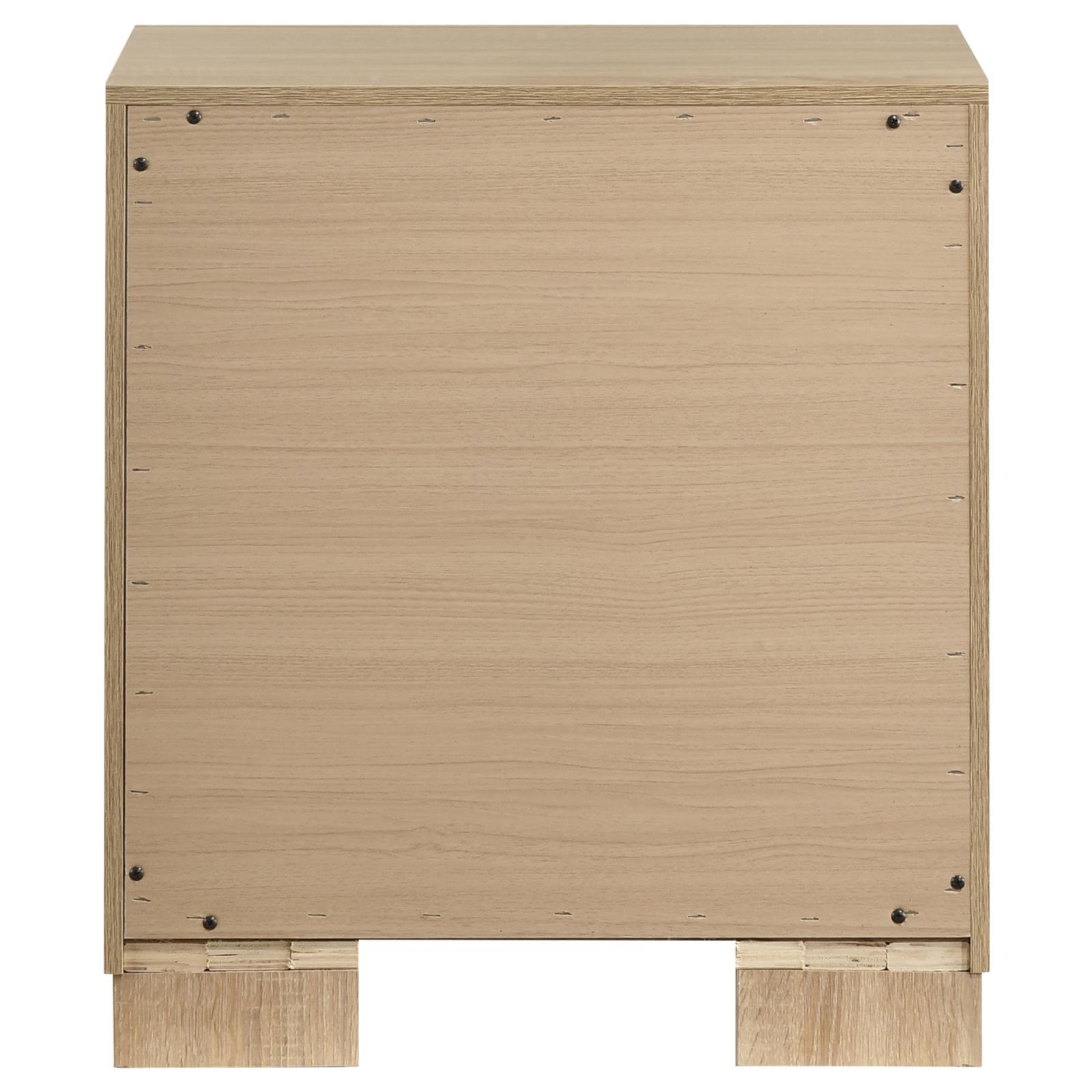 Arielle 2-Drawer Nightstand with Concealed Casters Light Oak - Image 5