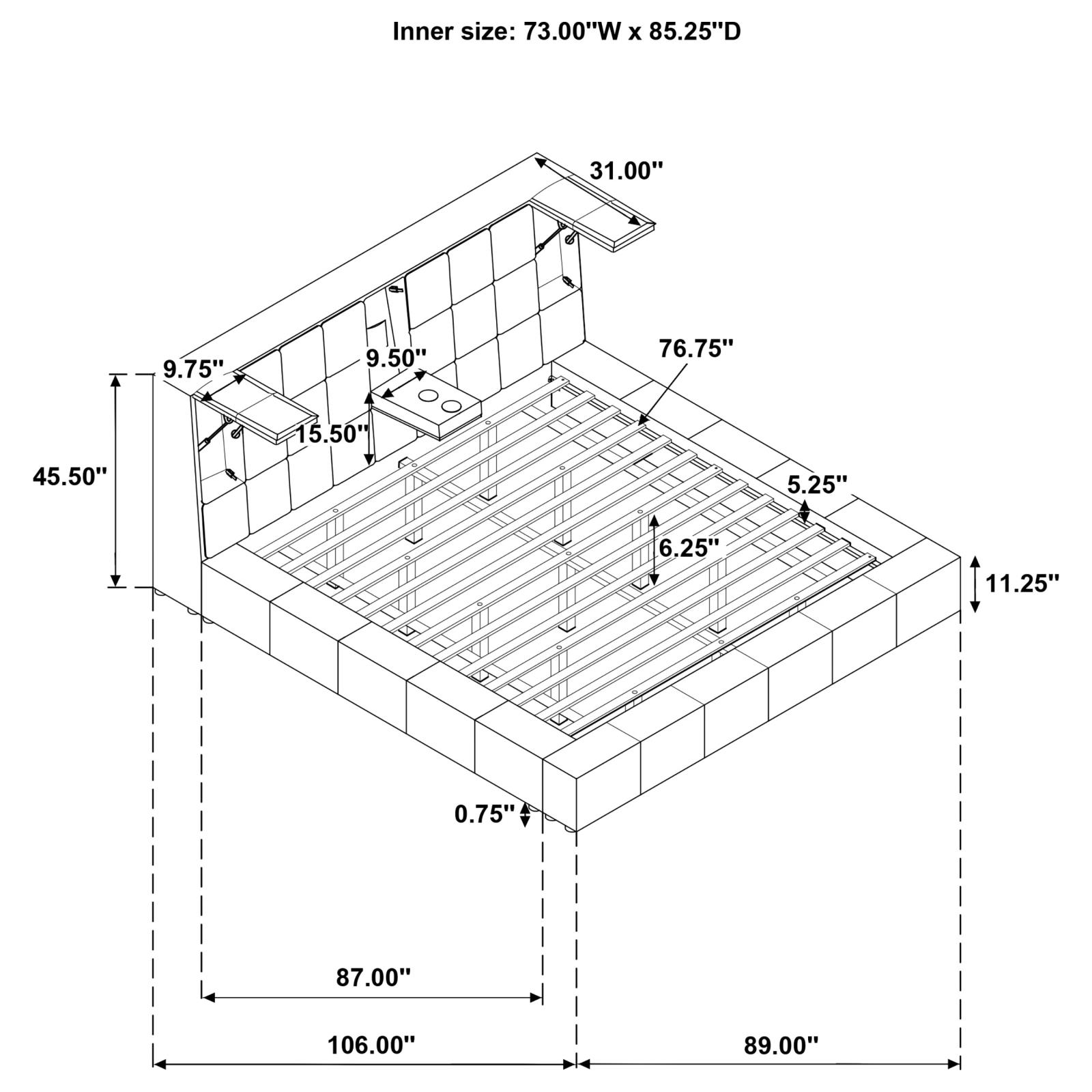 Dreux Upholstered California King Panel Platform Bed - Image 14