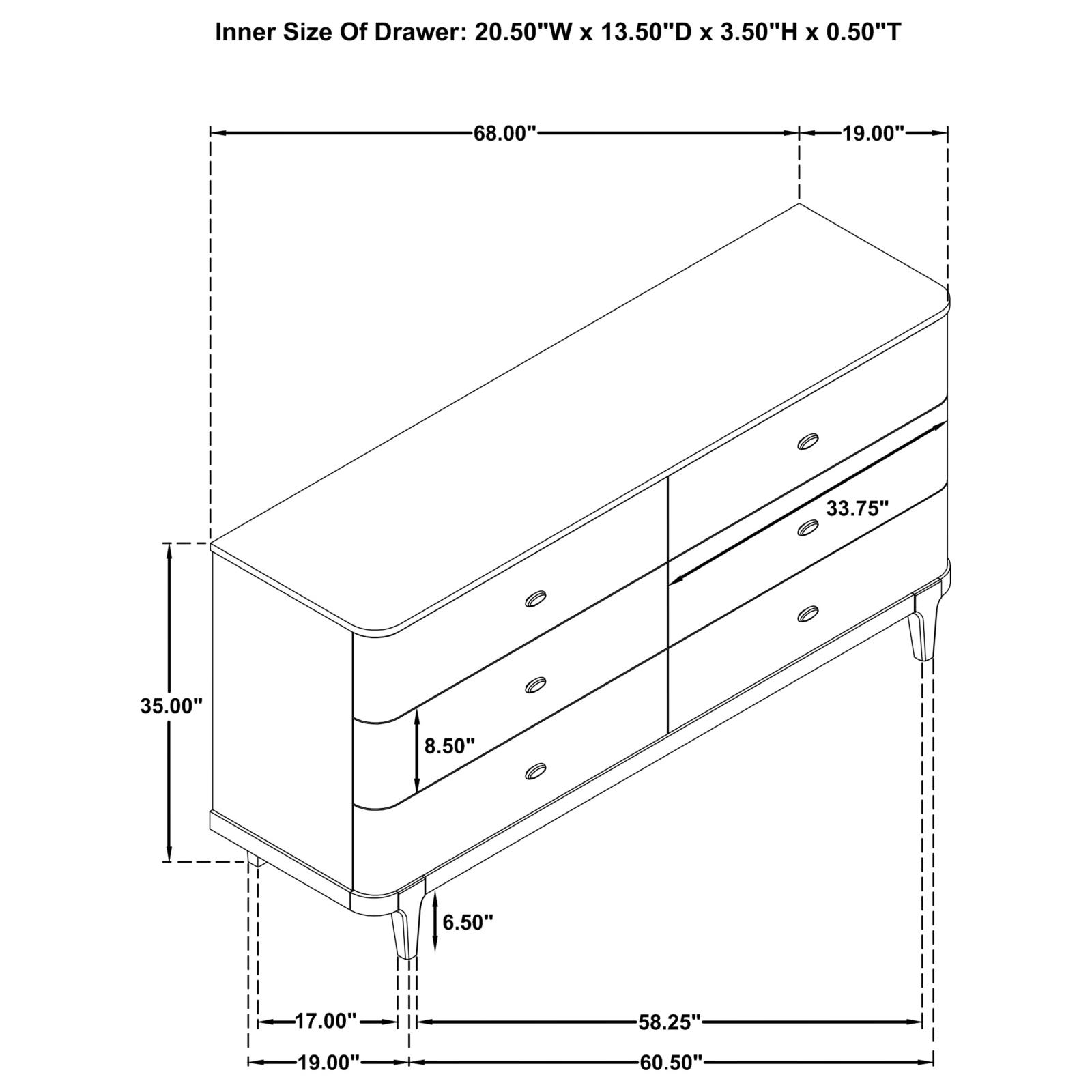 Lucaire 6-drawer Dresser Cabinet Sandstone - Image 16