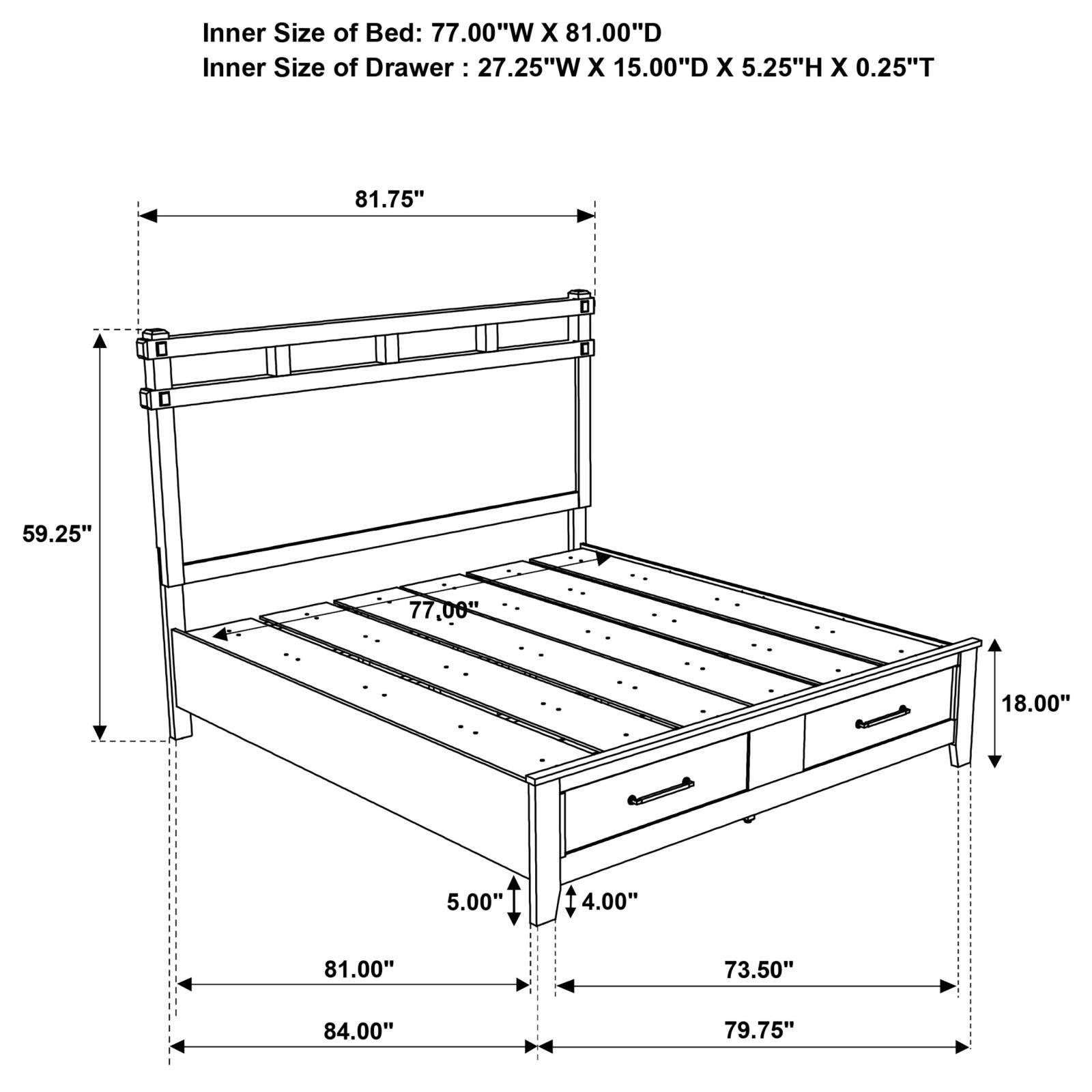 Hazlewood 59-inch Eastern King Storage Bed Vineyard Oak - Image 9
