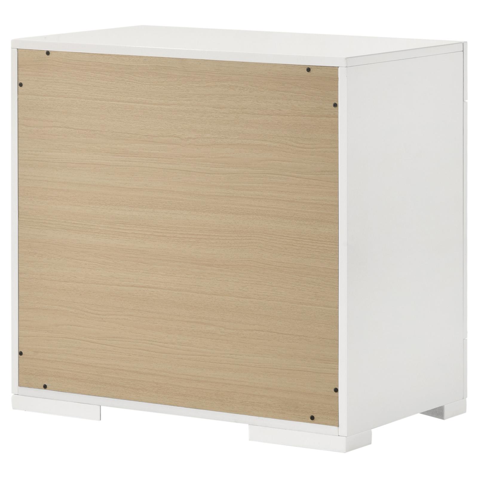 Ives 2-drawer Nightstand Bedside Table White High Gloss - Image 8