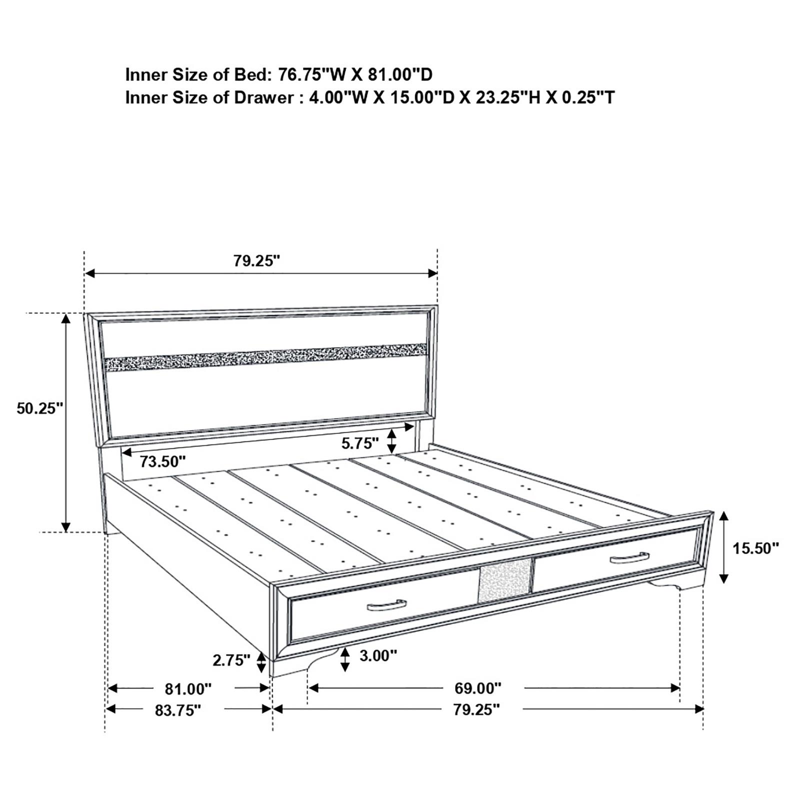 Miranda 51-inch Wood Eastern King Storage Panel Bed - Image 18
