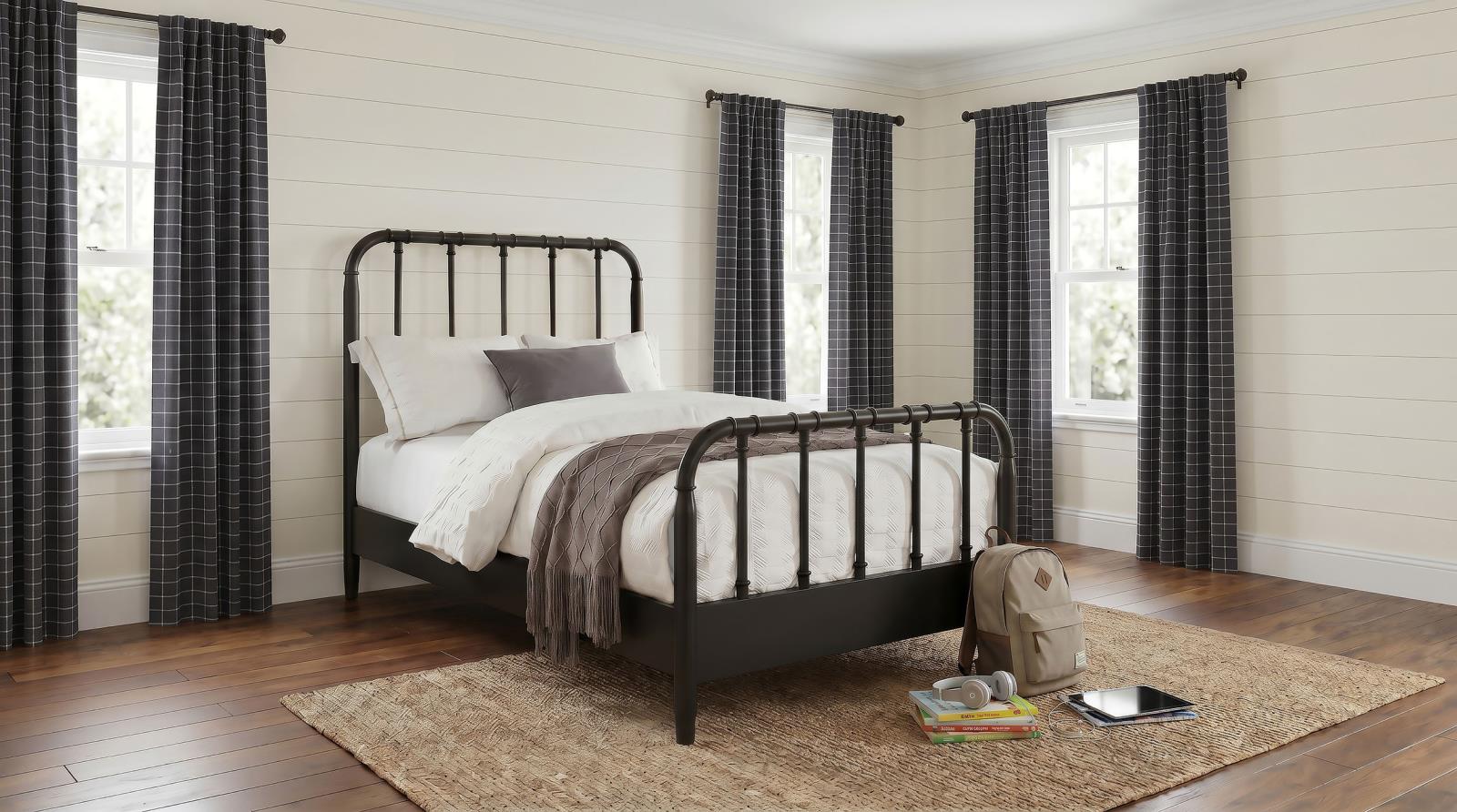 Rocco All Wood Water Pipe Open Frame Twin Bed Dark Bronze - Image 2