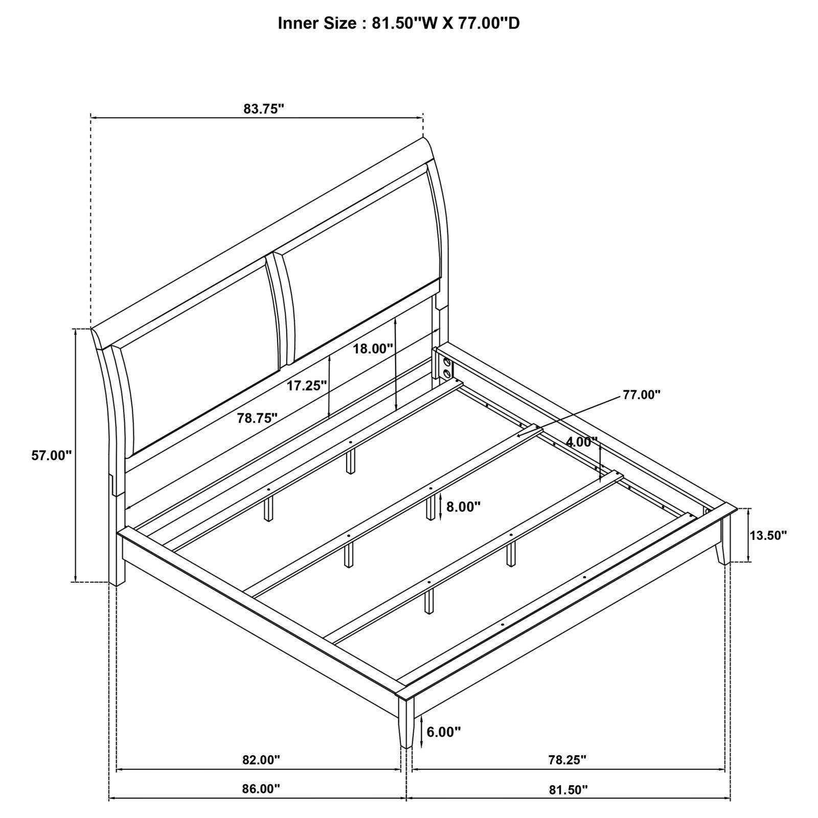 Bexhill 56-inch Upholstered Eastern King Panel Bed White - Image 11