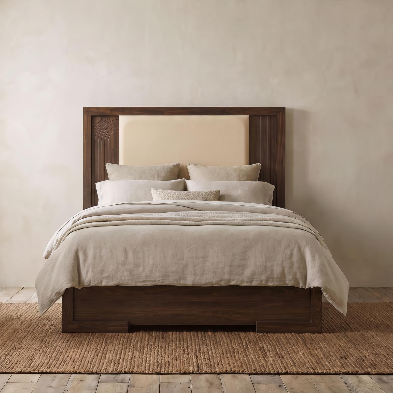 Etienne Full Velvet Upholstered Panel Bed Walnut - Image 2