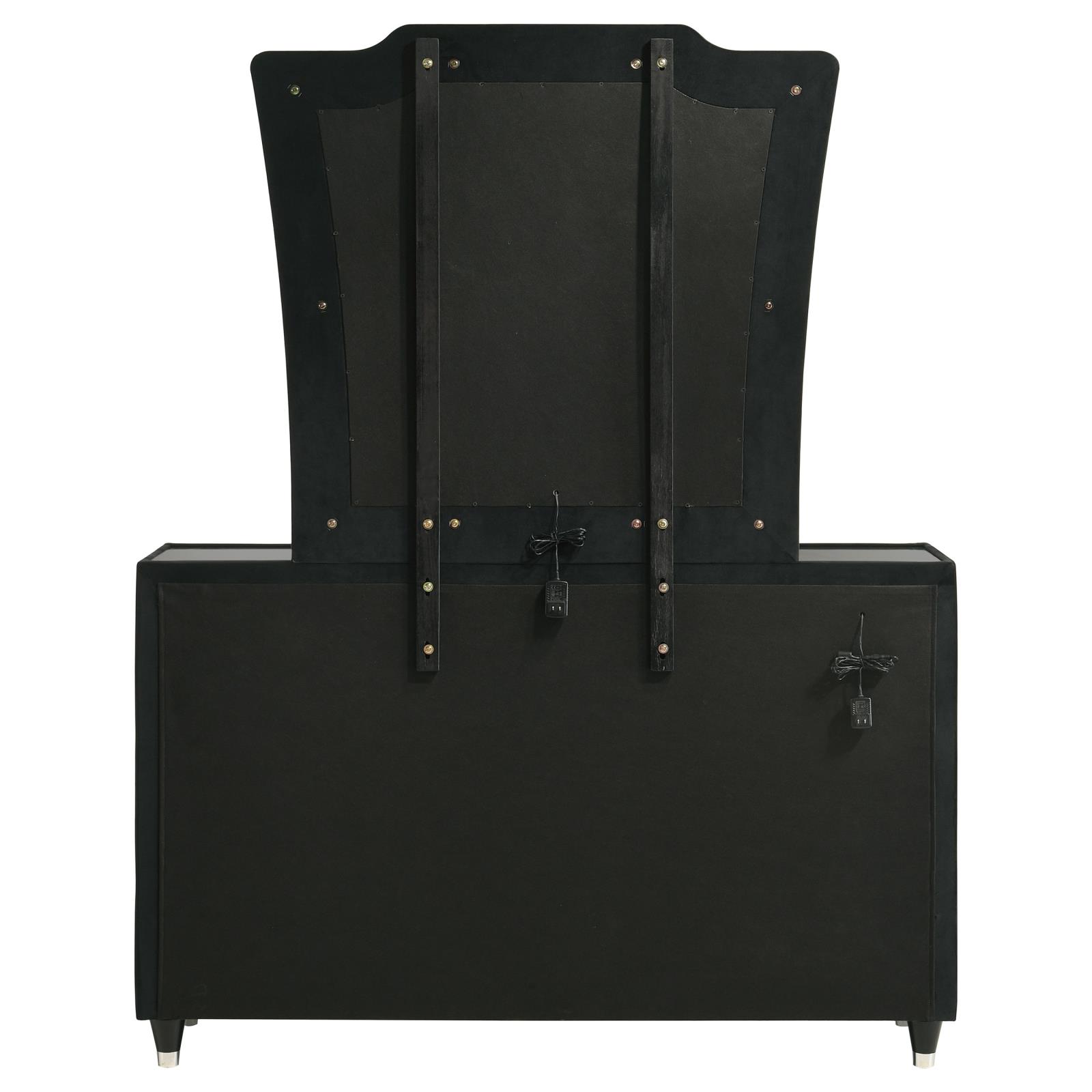 Lorient 8-drawer LED Dresser with Mirror Black - Image 7