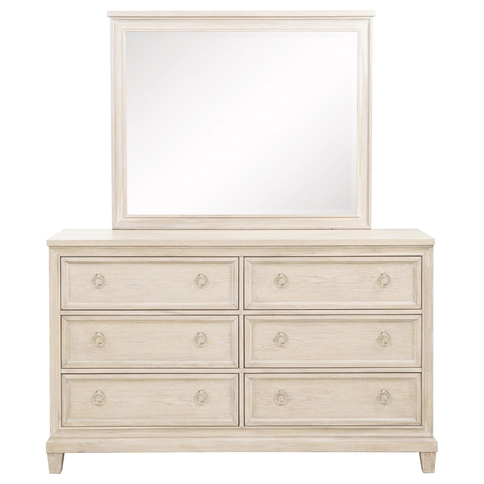 Pembroke 6-drawer Bedroom Dresser with Mirror Washed Oak - Image 3