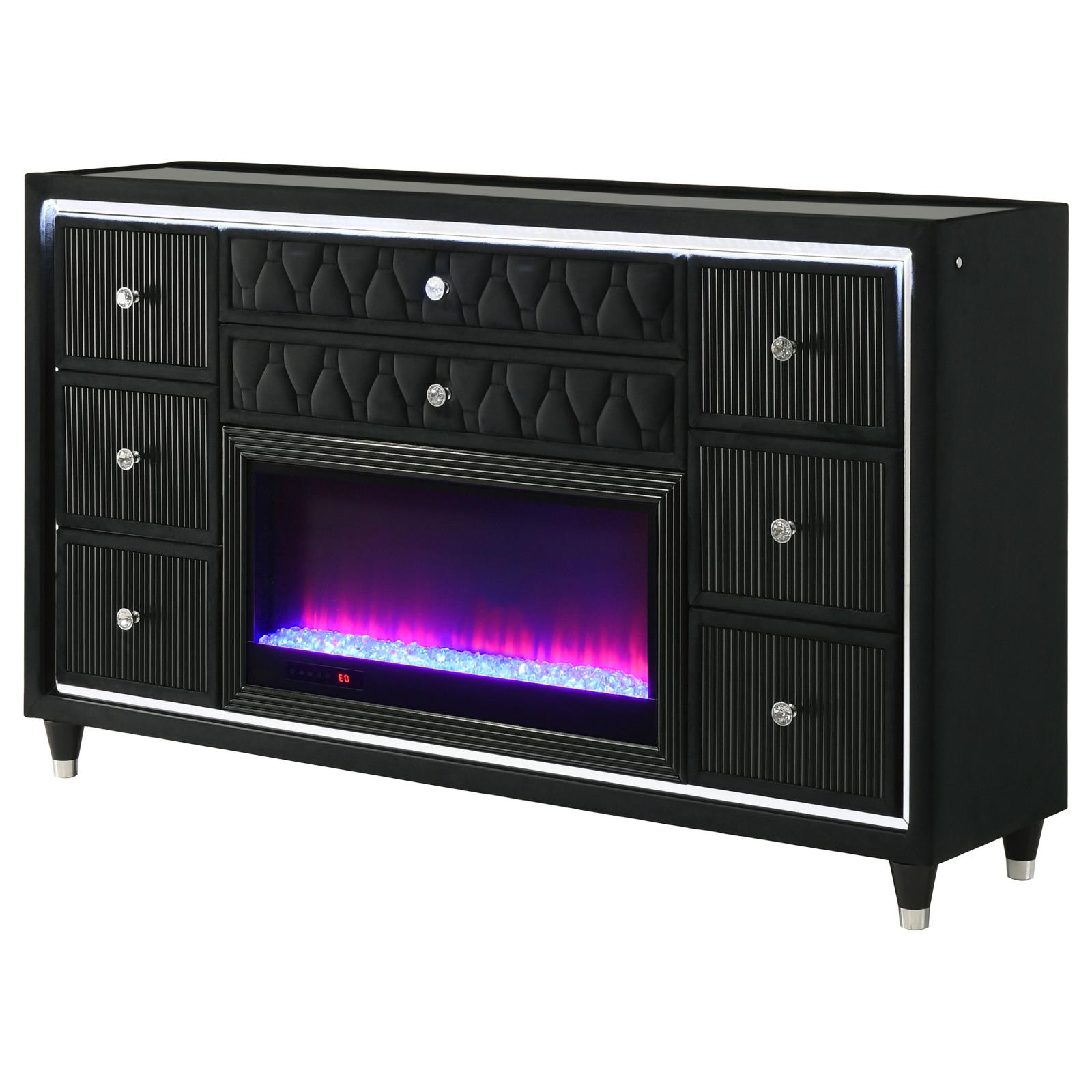 Lorient 8-drawer LED Bedroom Flame Box Dresser - Image 21