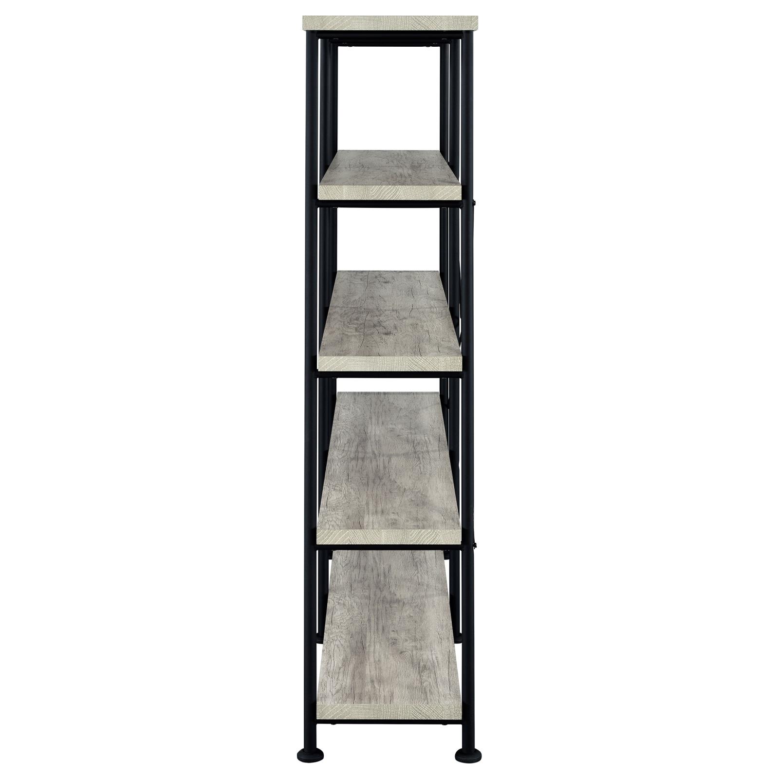 Analiese 63-inch 4-shelf Double Bookshelf Grey Driftwood - Image 5