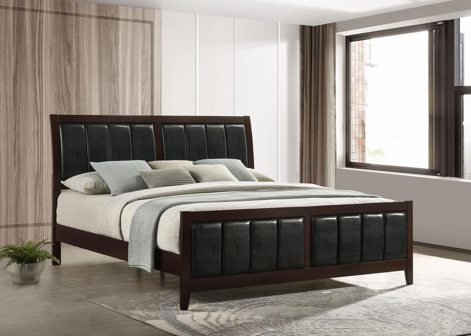 Carlton Wood Eastern King Panel Bed Cappuccino - Image 2