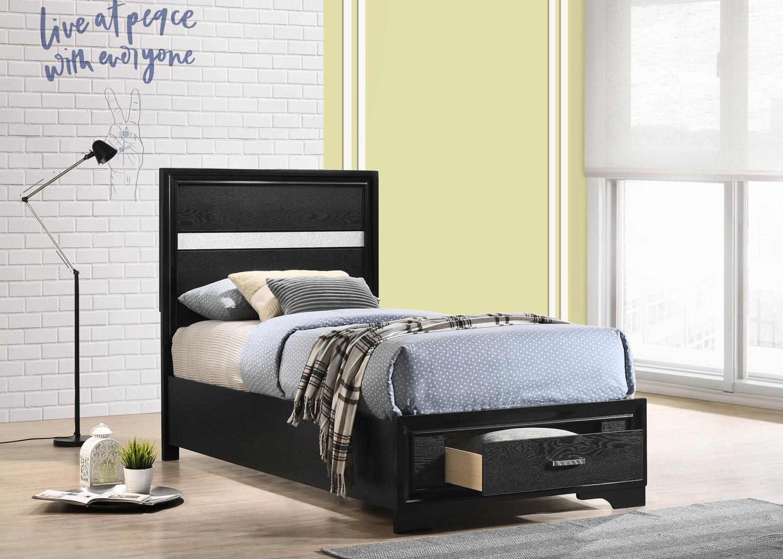 Miranda 51-inch Wood Twin Storage Panel Bed - Image 14
