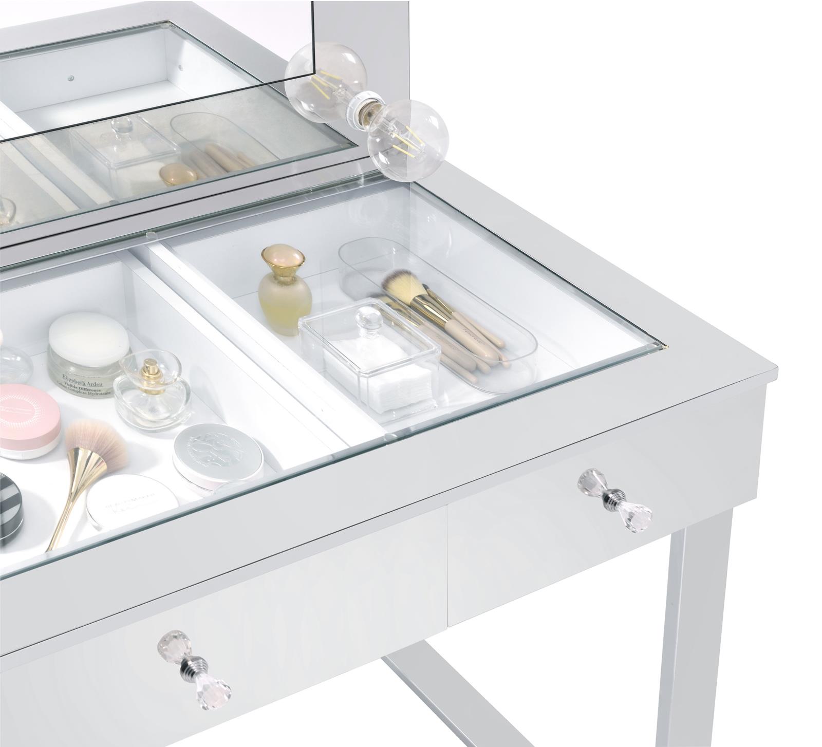 Umbridge 3-drawer Vanity Set with Lighting Chrome and White - Image 5