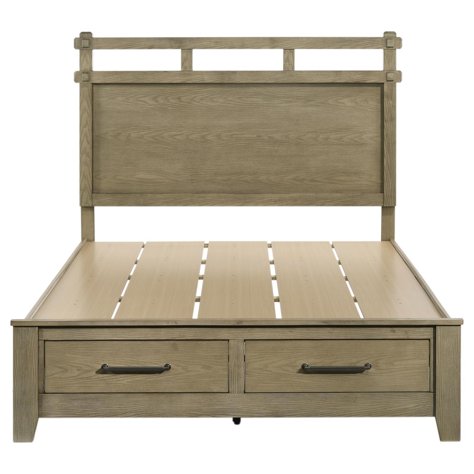 Hazlewood 59-inch Queen Panel Storage Bed Vineyard Oak - Image 4