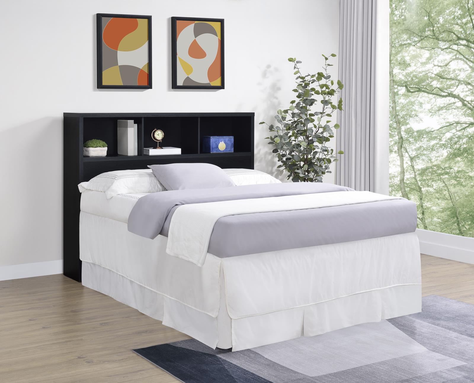 Westpark 49-inch Queen Bookcase Headboard Black - Image 2