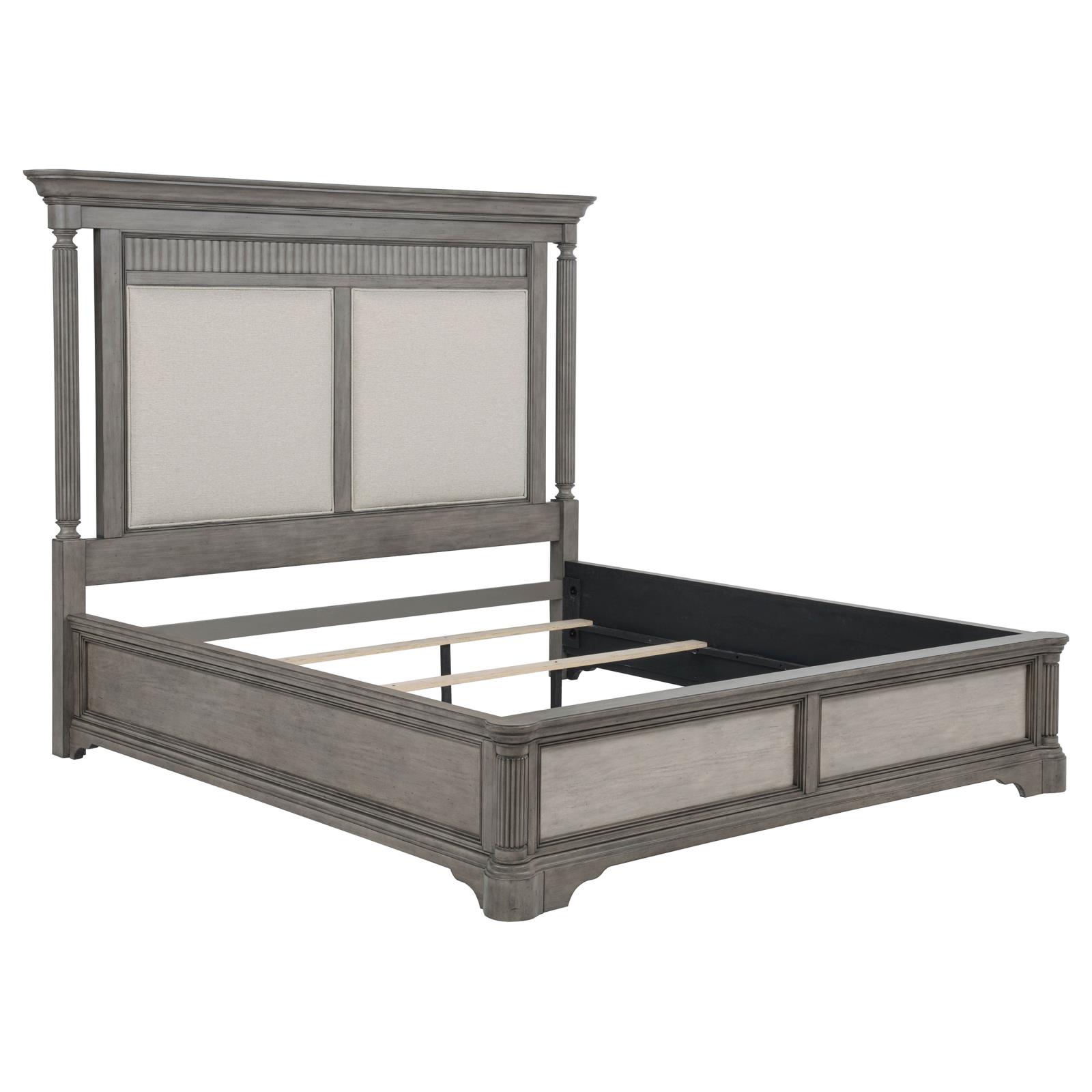 Cresswell Eastern King Upholstered Panel Bed Weathered Taupe