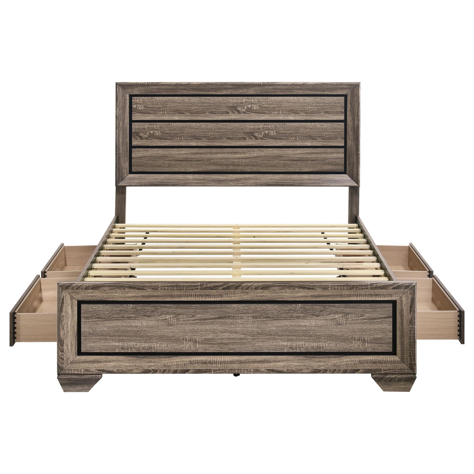 Kauffman Wood Queen Storage Panel Bed Washed Taupe - Image 8