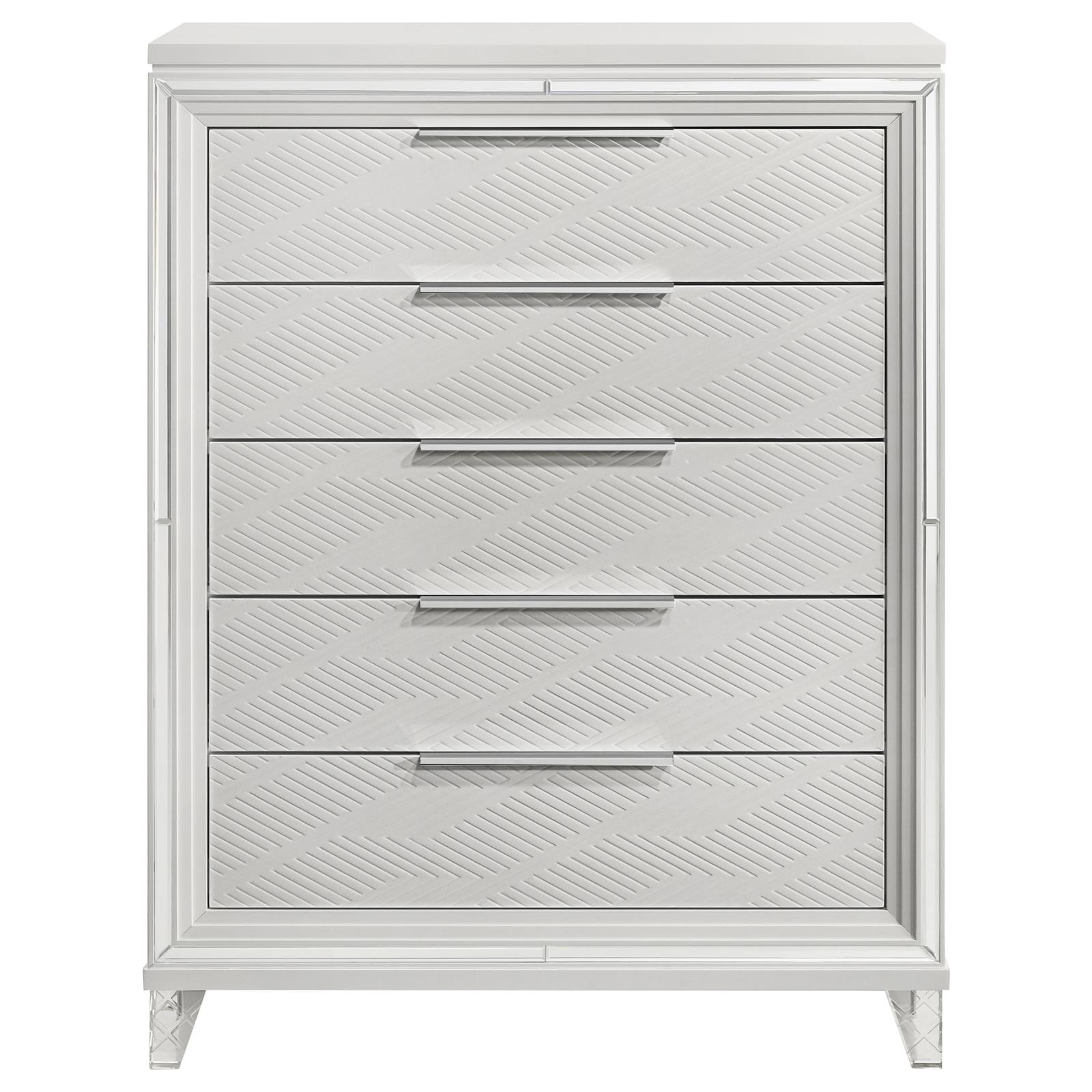 Marmore 5-drawer Bedroom Chest of Drawers White - Image 3