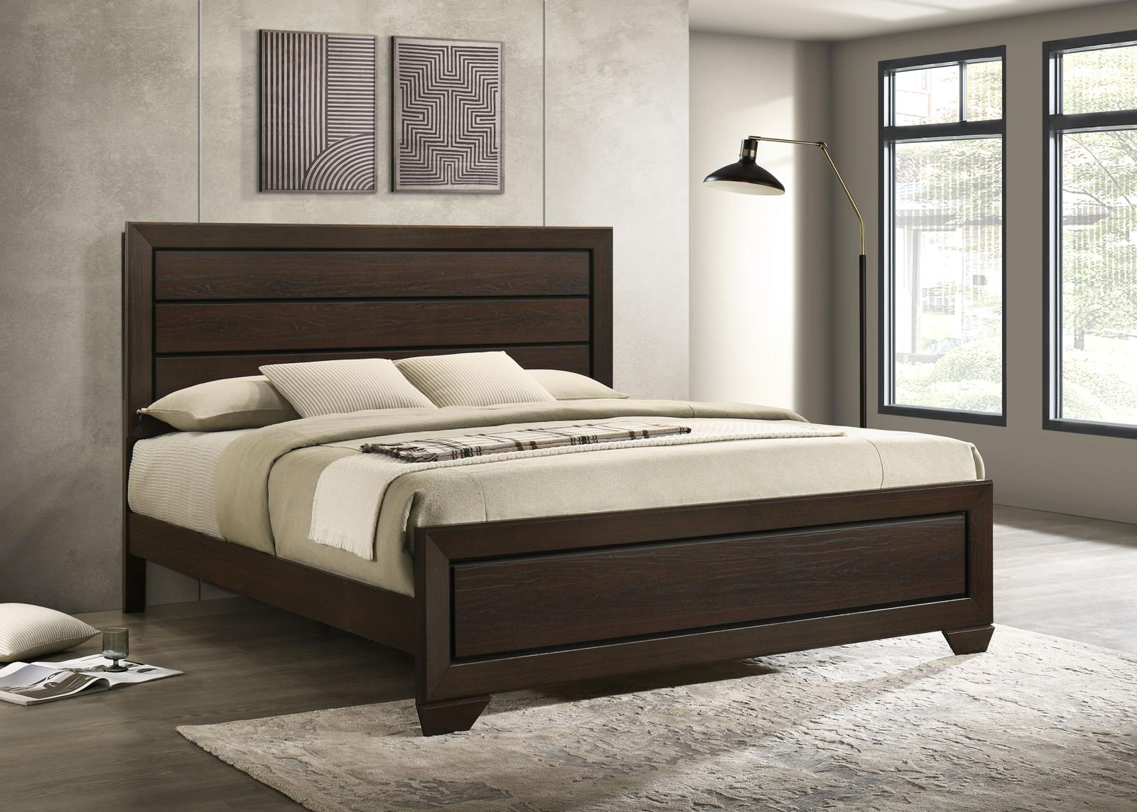 Kauffman Wood Eastern King Panel Bed Dark Cocoa - Image 2