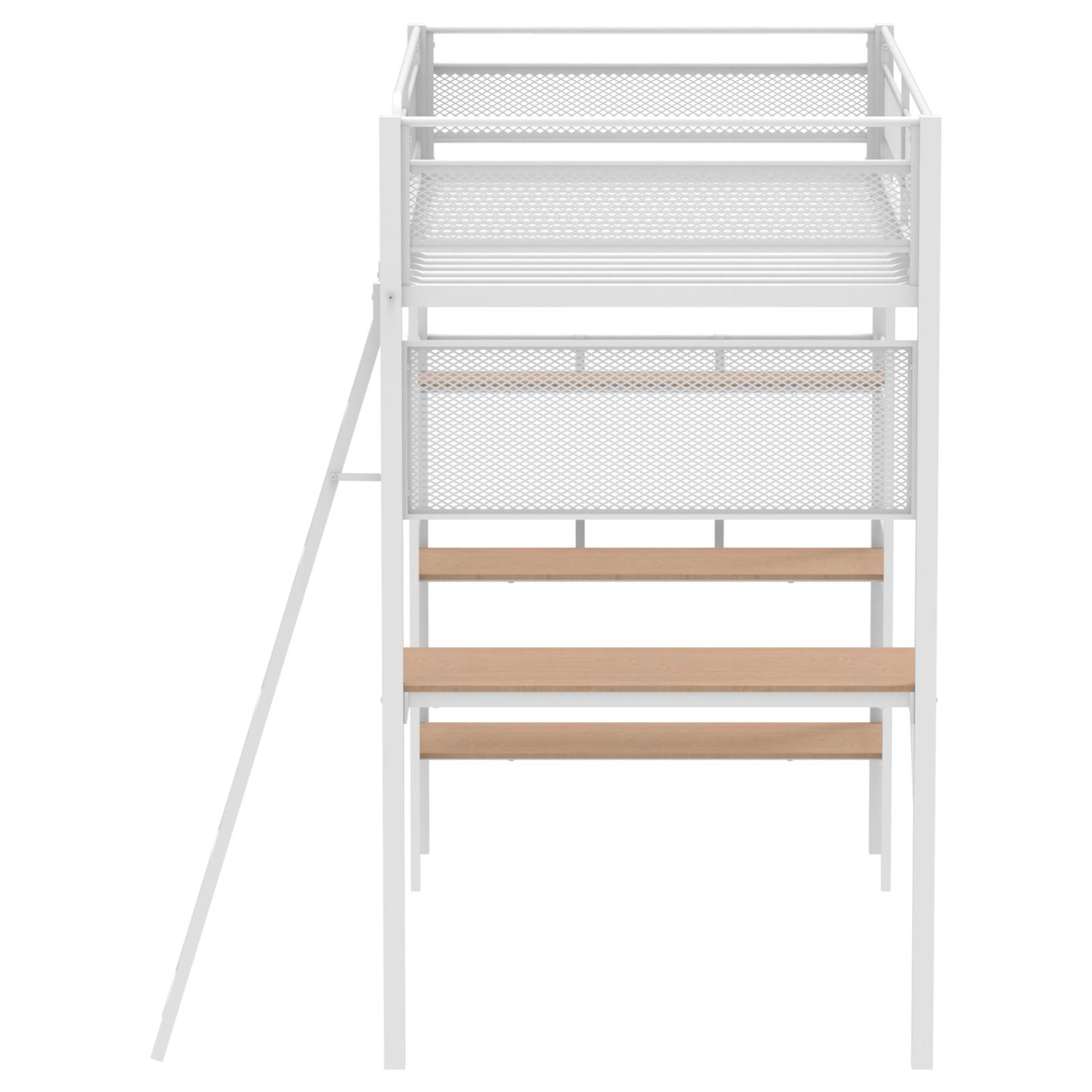 Campus 3-shelf Metal Twin Workstation Loft Bed Matte - Image 14