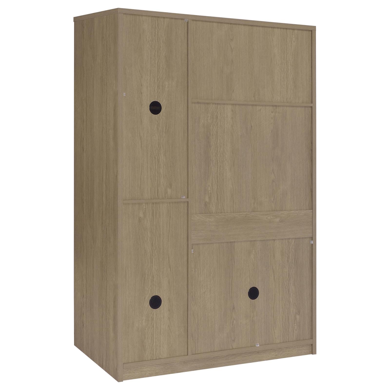 Cerda 3-door Bedroom Wardrobe Storage Cabinet Armoire Latte - Image 6