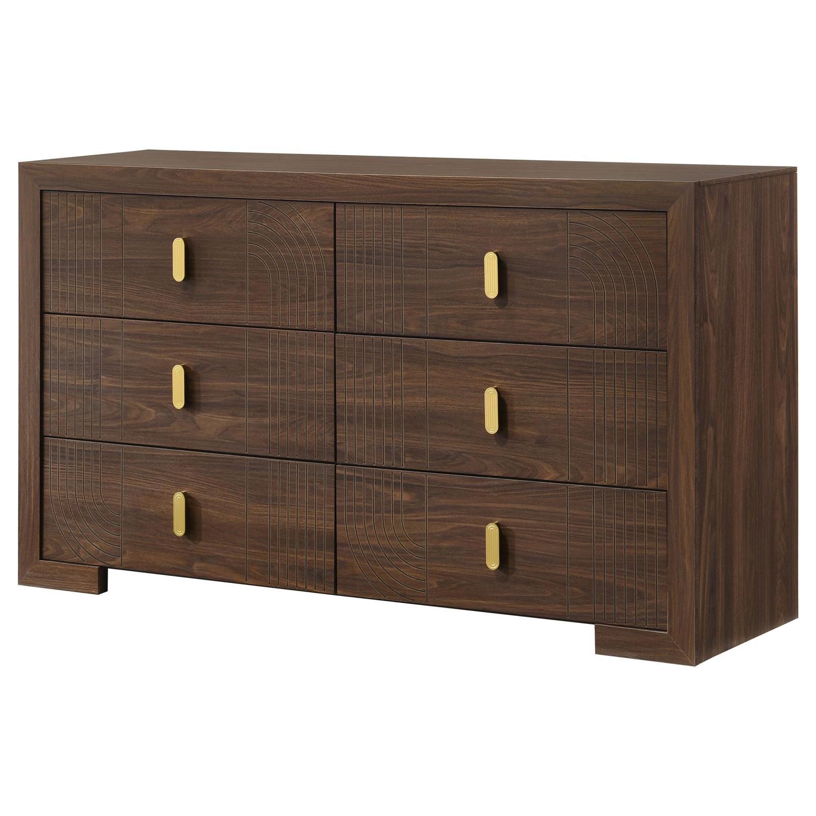 Etienne 6-drawer Bedroom Dresser Walnut - Image 4