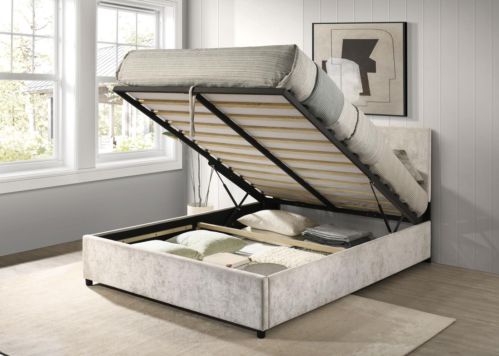 Reeves Upholstered Queen Lift-Top Storage Platform Bed - Image 3