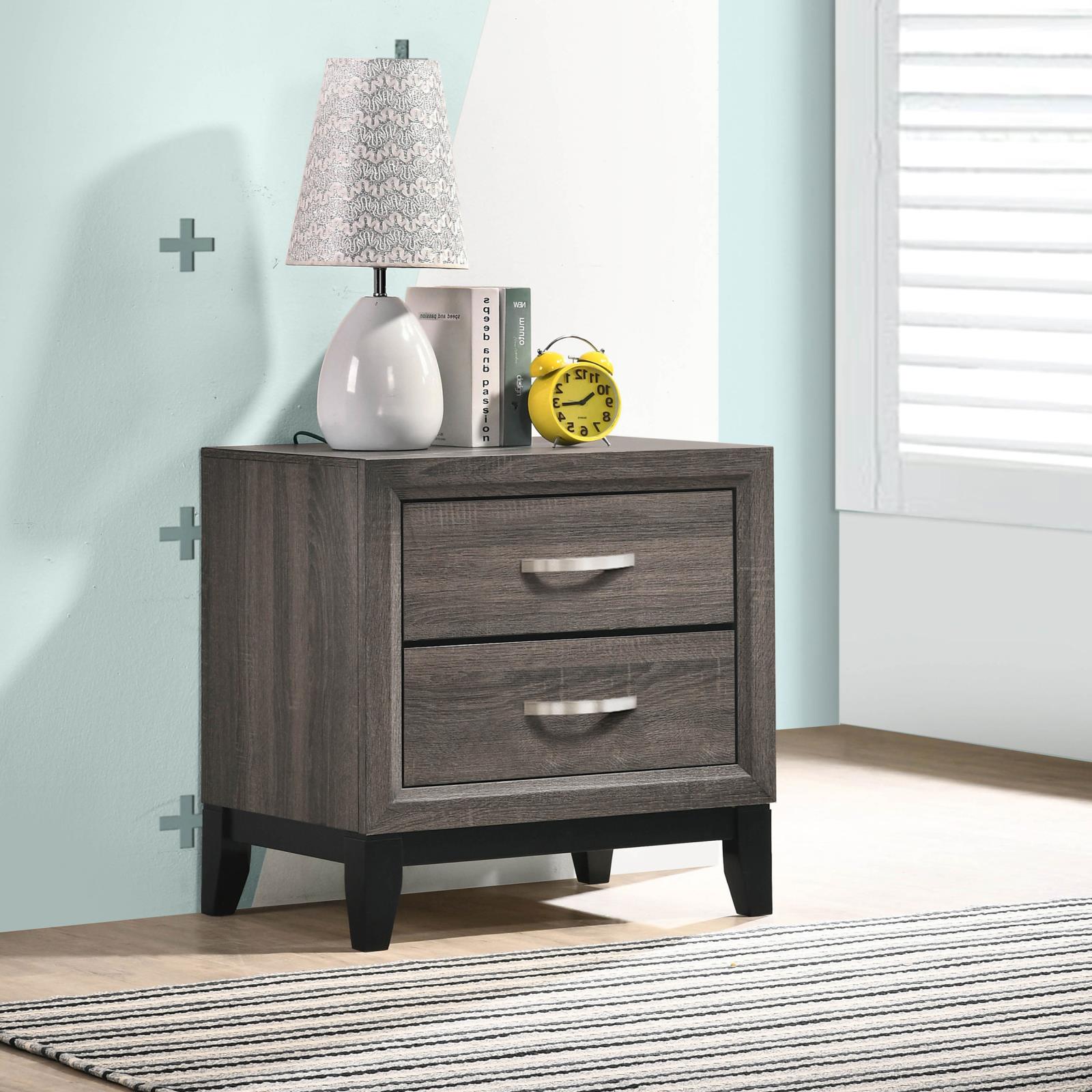 Watson 2-drawer Nightstand Grey Oak - Image 2