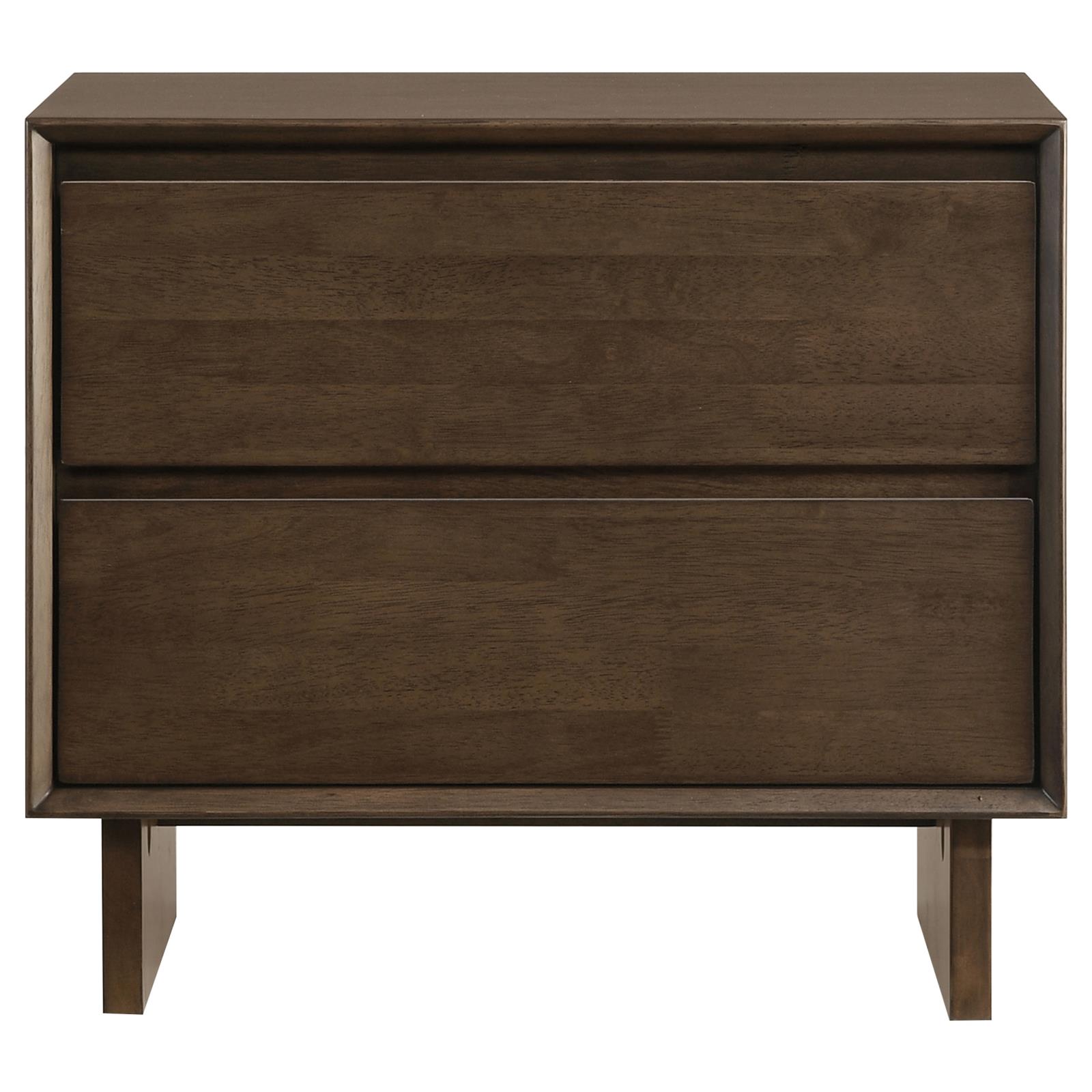 Glenwood 2-drawer Nightstand Bedside Table Warm Brown - Image 3