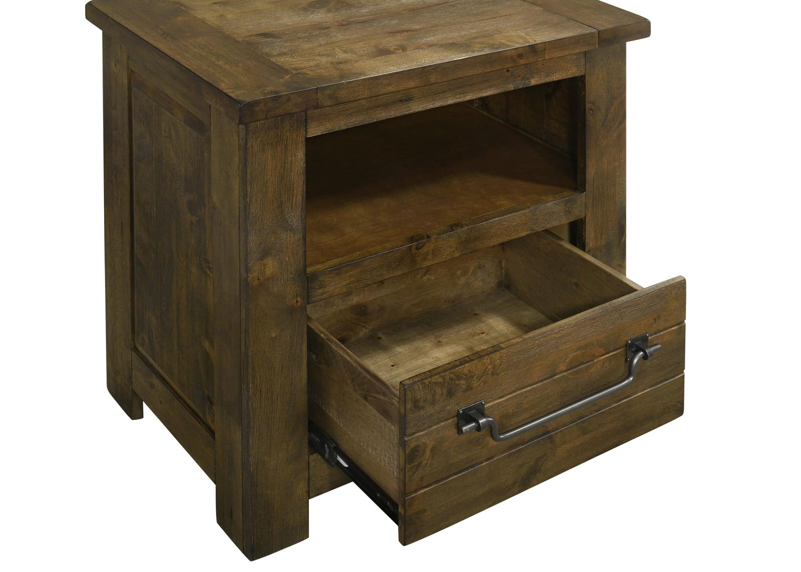 Doherty 1-drawer Nightstand Bedside Table Rustic Brown - Image 10