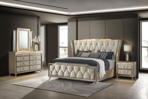 Lorient Bedroom Set Ivory and Camel