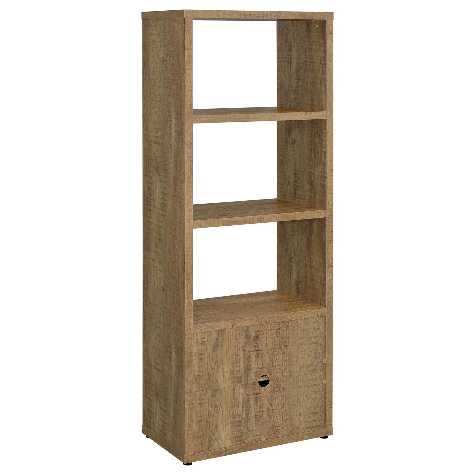 Tabby Farmhouse Media Tower with Adjustable Shelf and 2-Door Storage Mango - Image 6