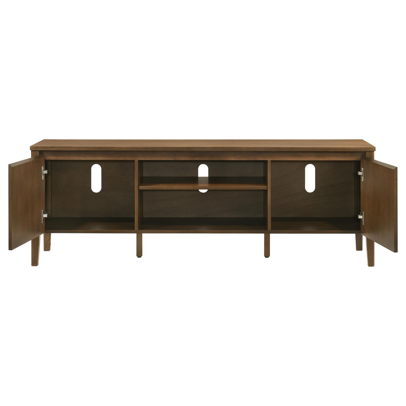 Thori 63-inch 2-door TV Stand Media Console Dark Brown - Image 4