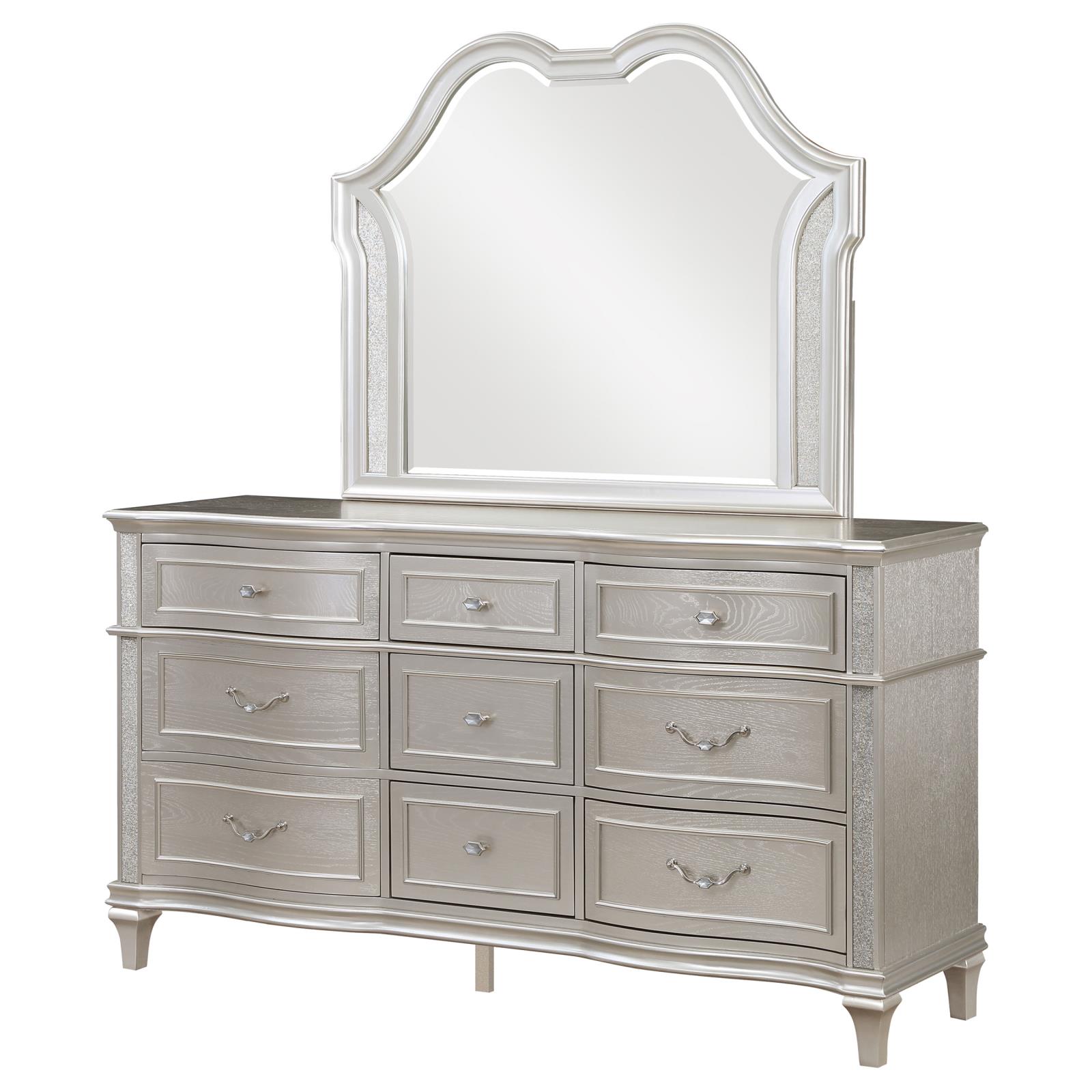 Evangeline 9-drawer Dresser with Mirror Silver Oak - Image 4