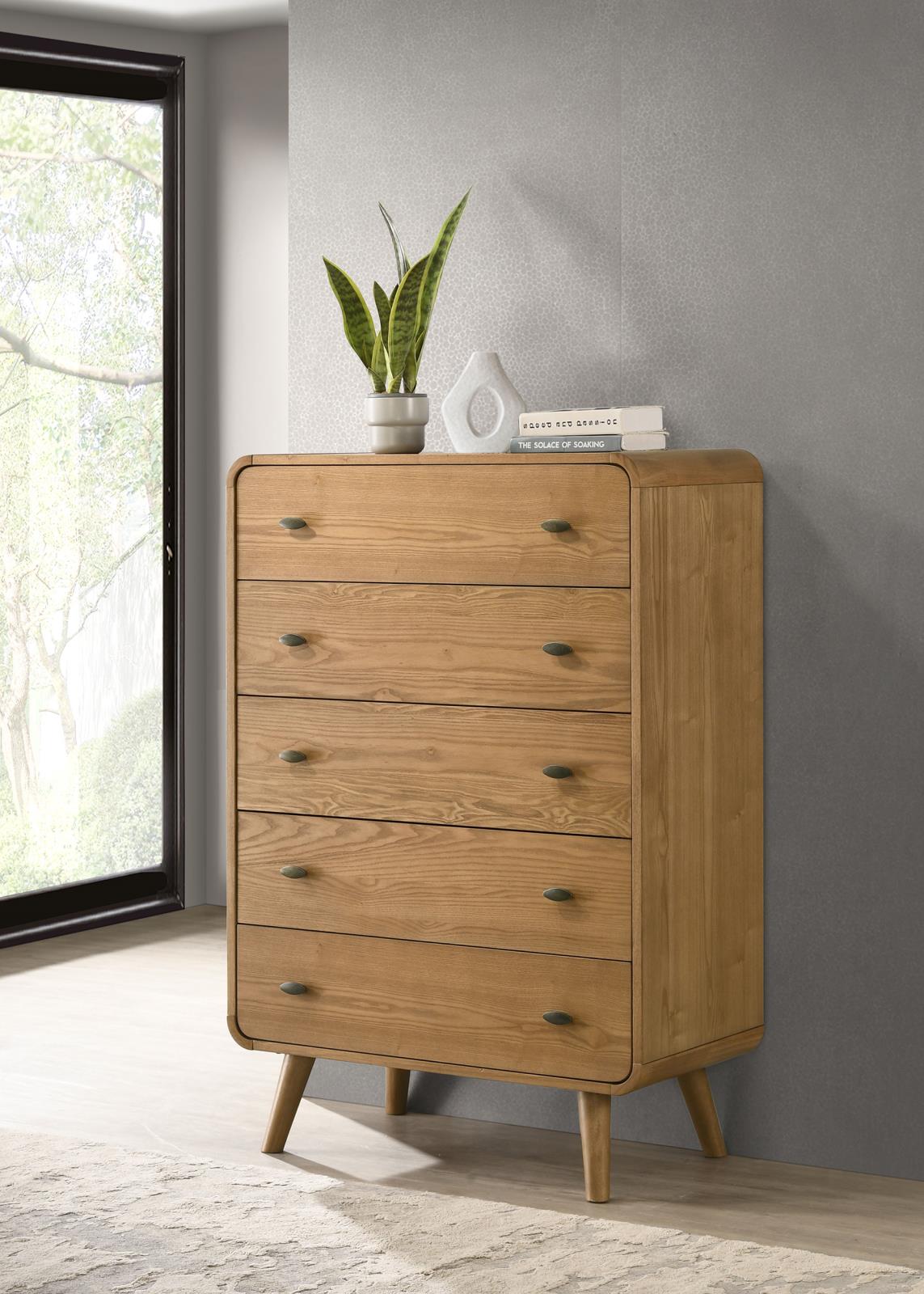 Robyn 5-drawer Bedroom Chest of Drawers Light Ash - Image 2