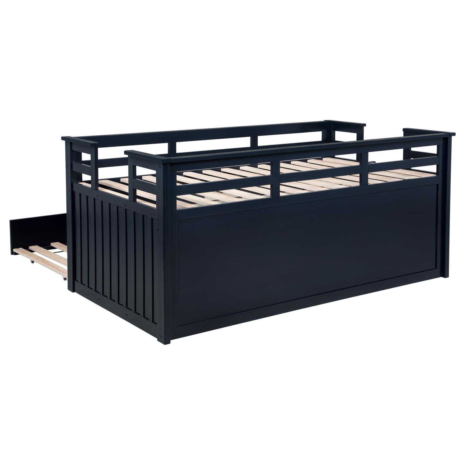 Carlsbad Wood Twin Captains Bed With Trundle Navy Blue - Image 10