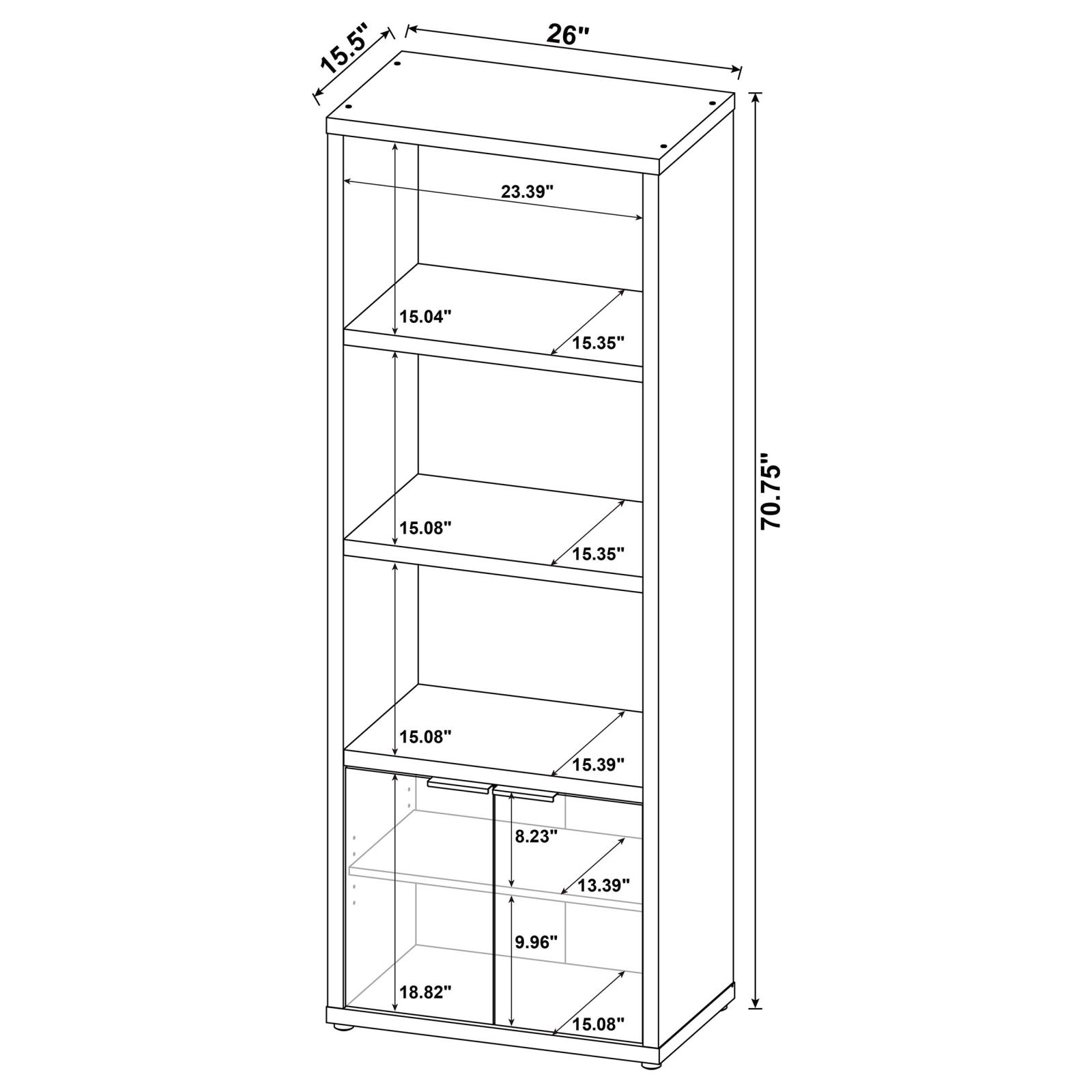 Tabby Farmhouse Media Tower with Adjustable Shelf and 2-Door Storage Mango - Image 10