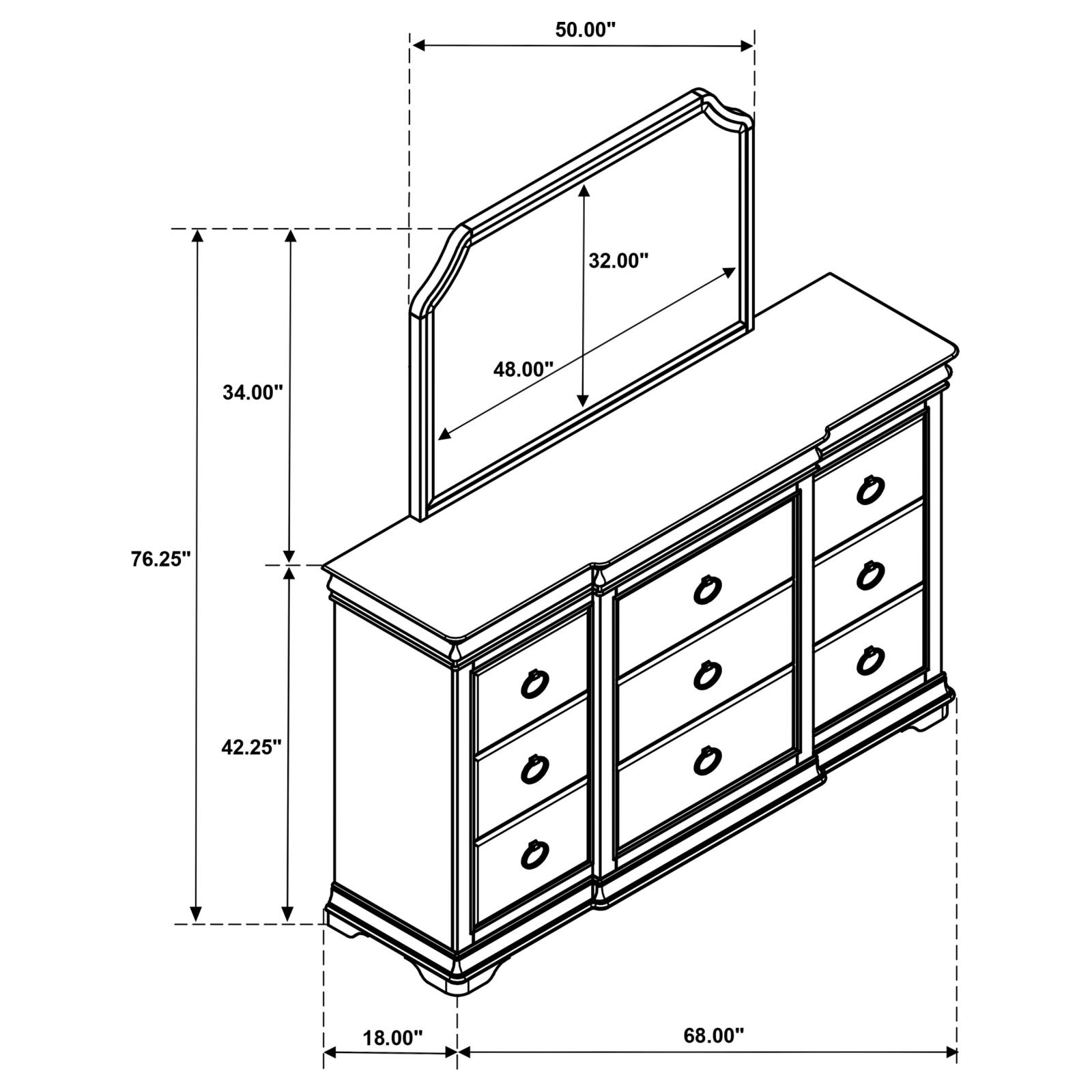 Garland 9-drawer Bedroom Dresser with Mirror Brown Cherry - Image 15
