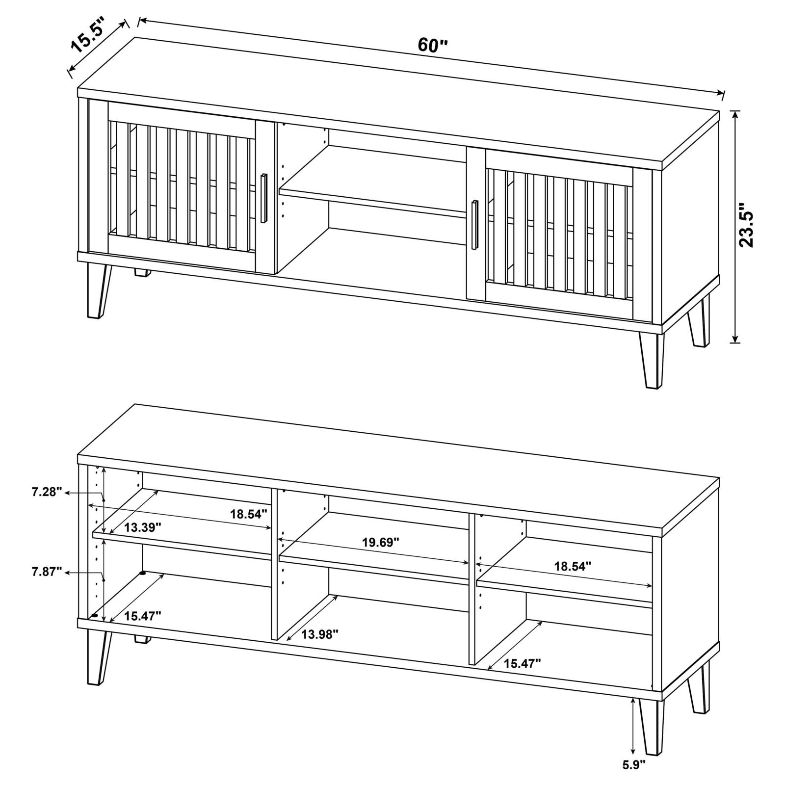 Sedona 2-door Engineered Wood 60-inch TV Stand Dark Pine - Image 12
