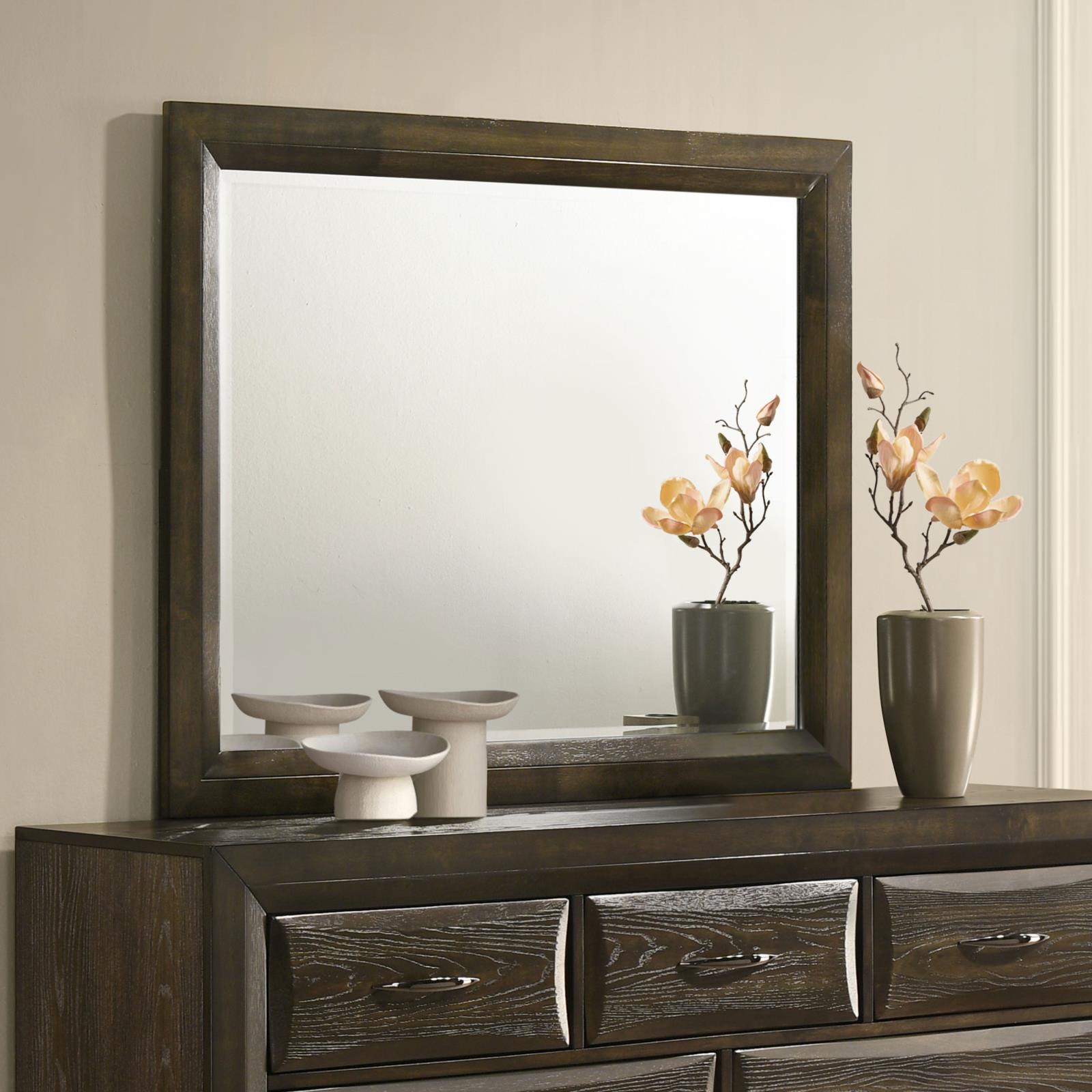 Atlas Bedroom Dresser Mirror Dark Oak - Image 2