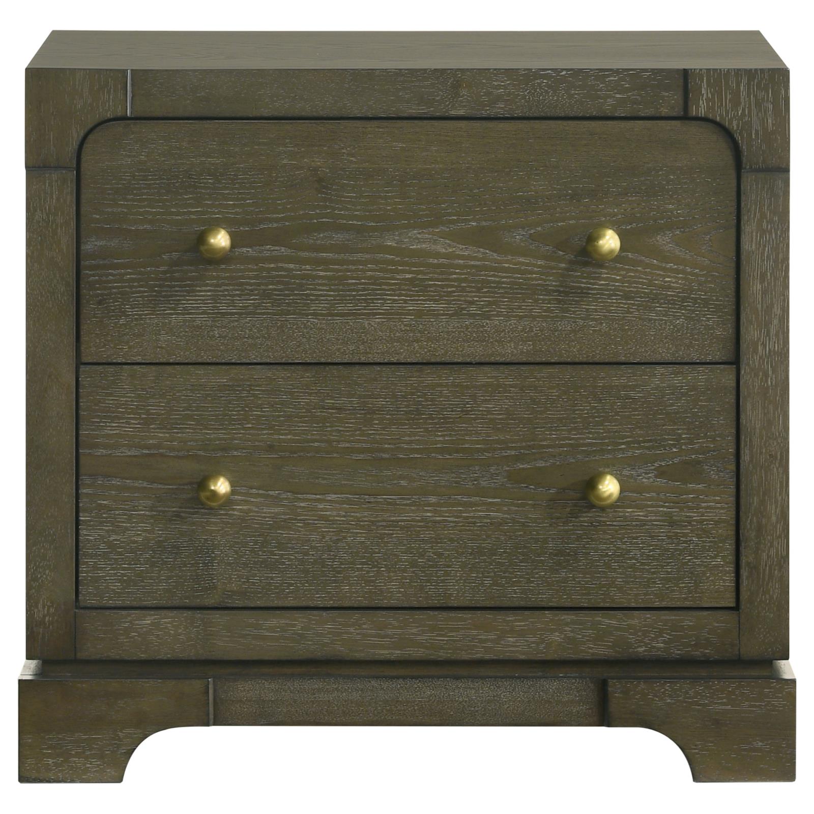 Gran Park 2-drawer Nightstand Bedside Table Dark Cocoa - Image 3
