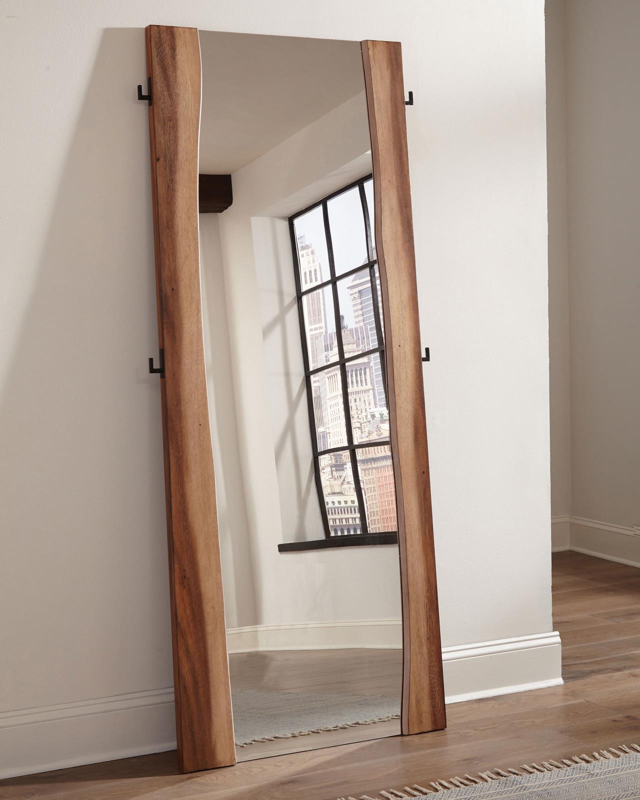 Winslow 31 x 76 Inch Standing Floor Mirror Smokey Walnut - Image 2
