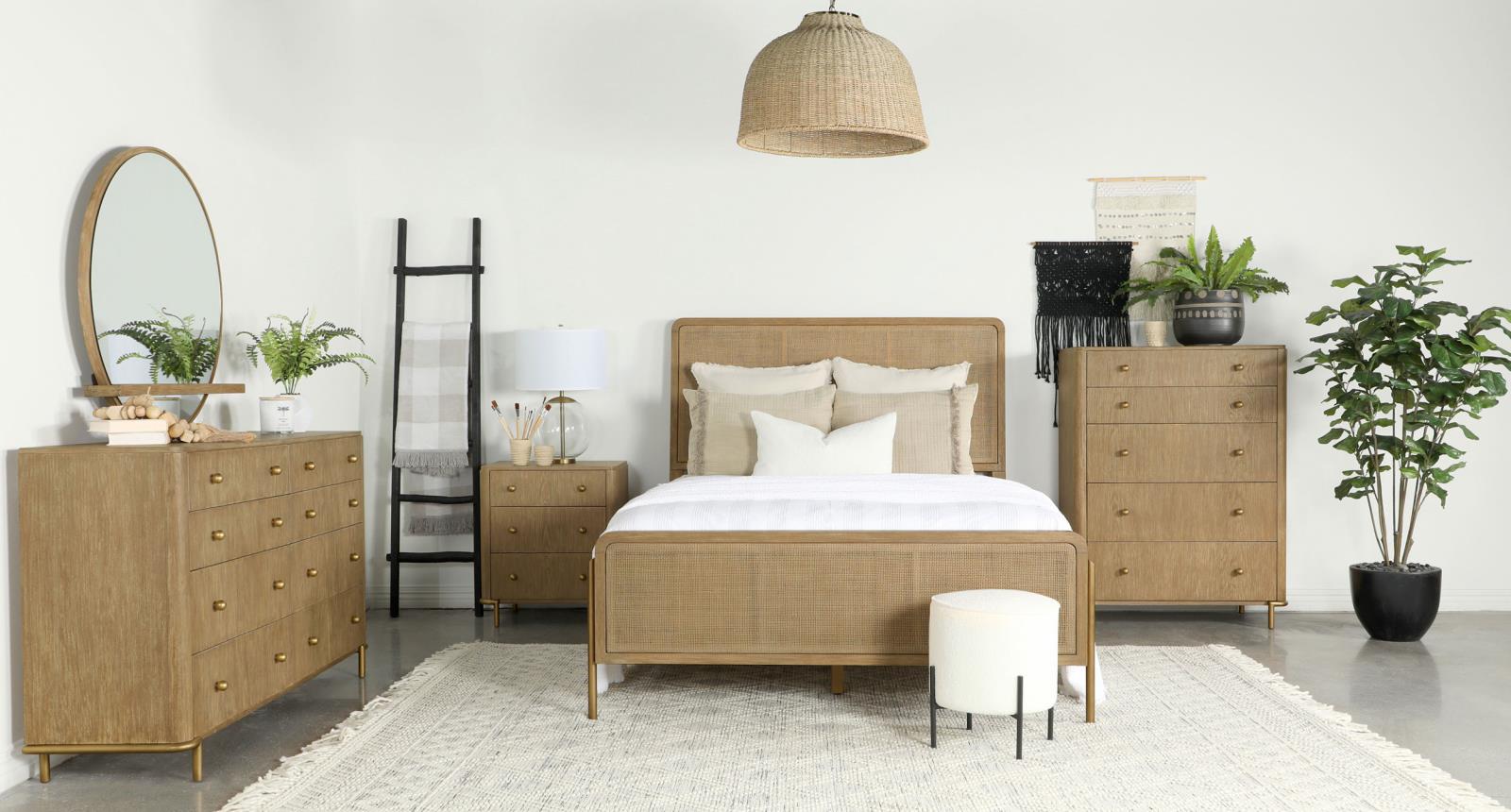 Arini Rattan Eastern King Panel Bed Sand Wash and Natural - Image 11