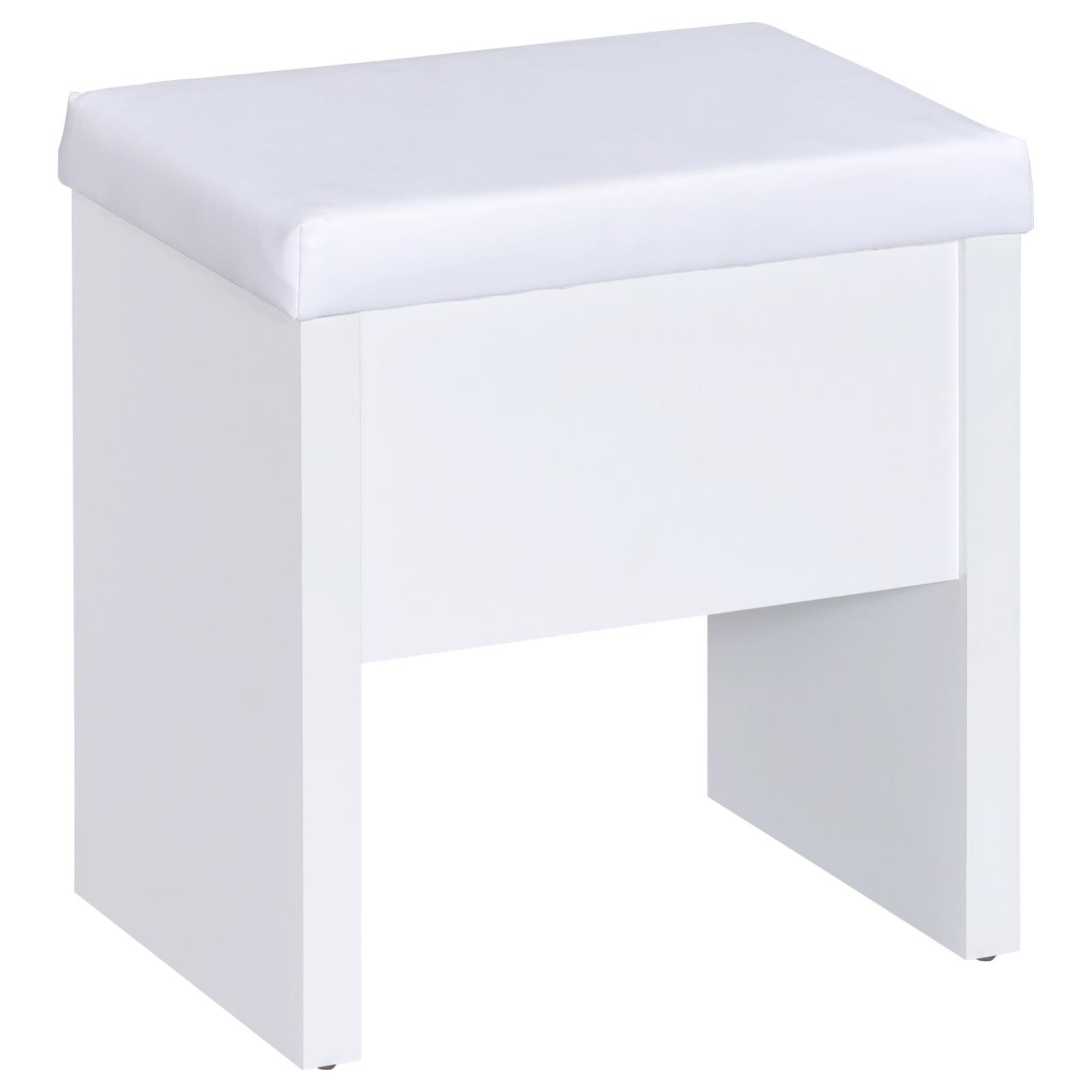 Harvey Vanity Set with Lift-Top Stool White - Image 12