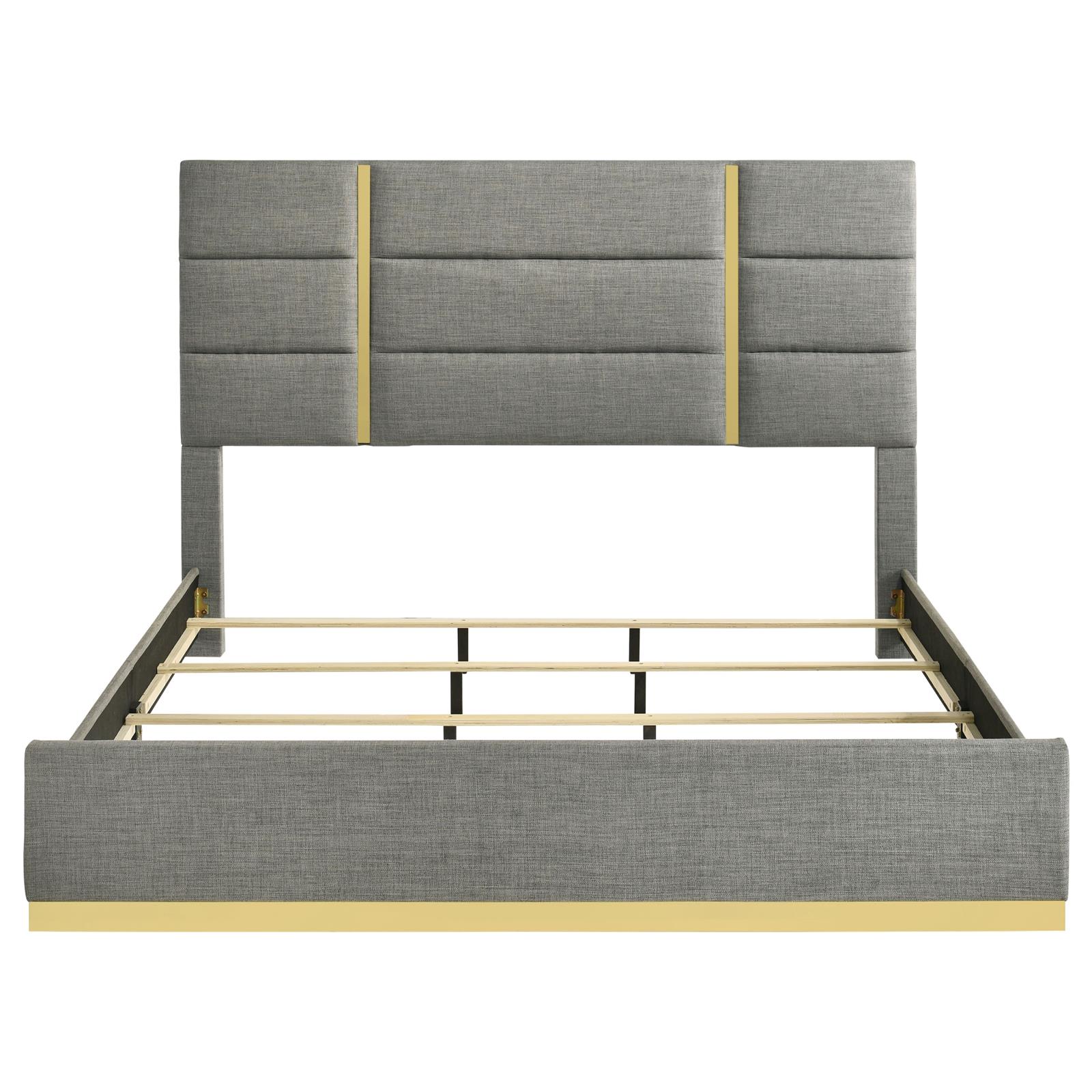 Ines 56-inch Fabric Upholstered Eastern King Panel Bed - Image 4