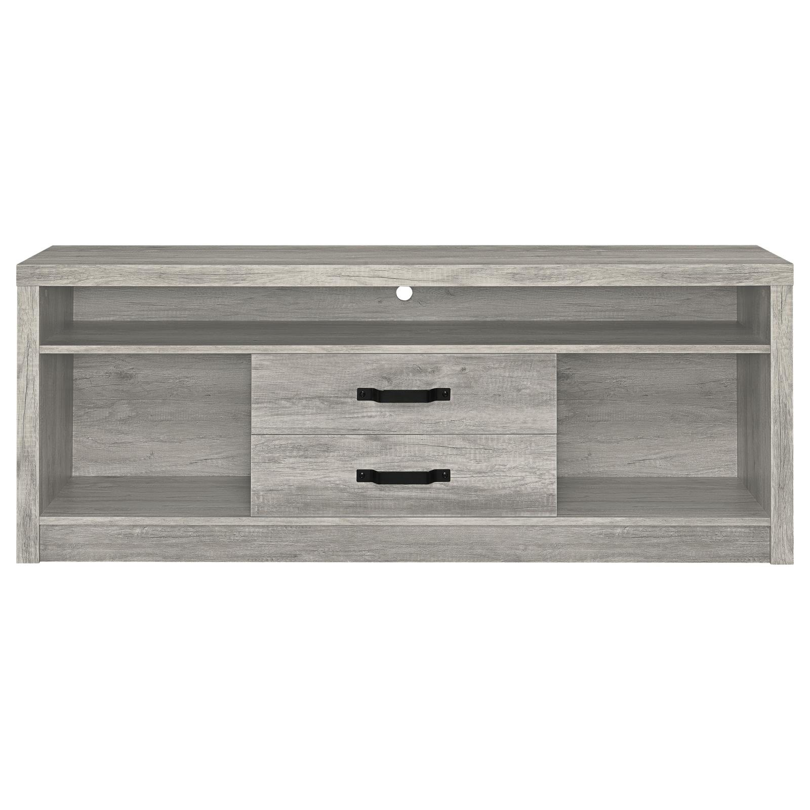 Burke 2-drawer Engineered Wood 59-inch TV Stand Grey Driftwood - Image 4