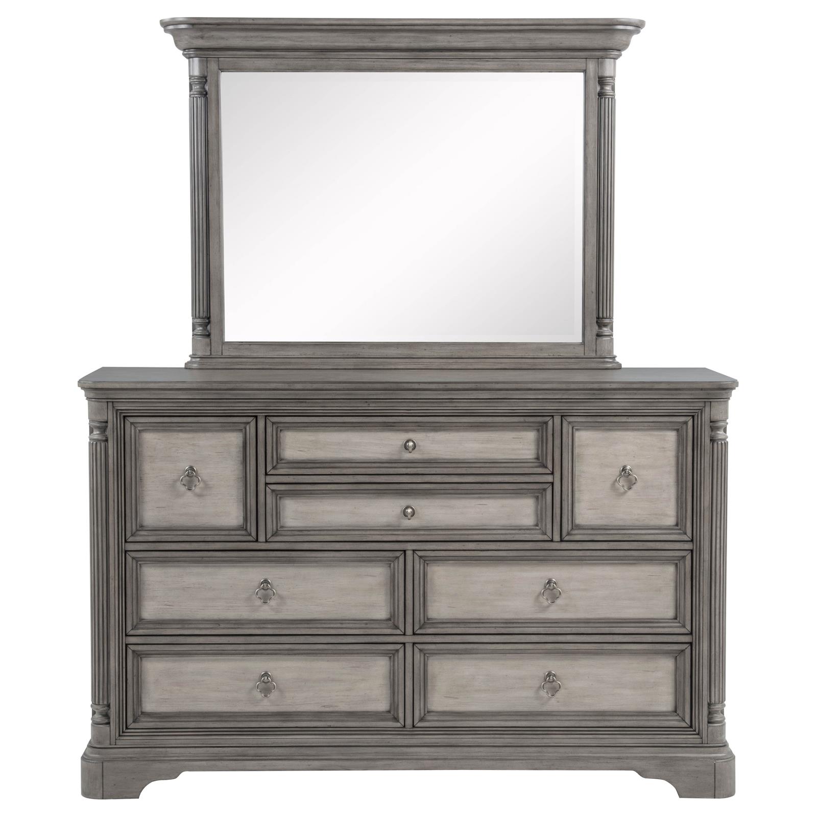 Cresswell 8-drawer Dresser with Mirror Weathered Taupe - Image 3