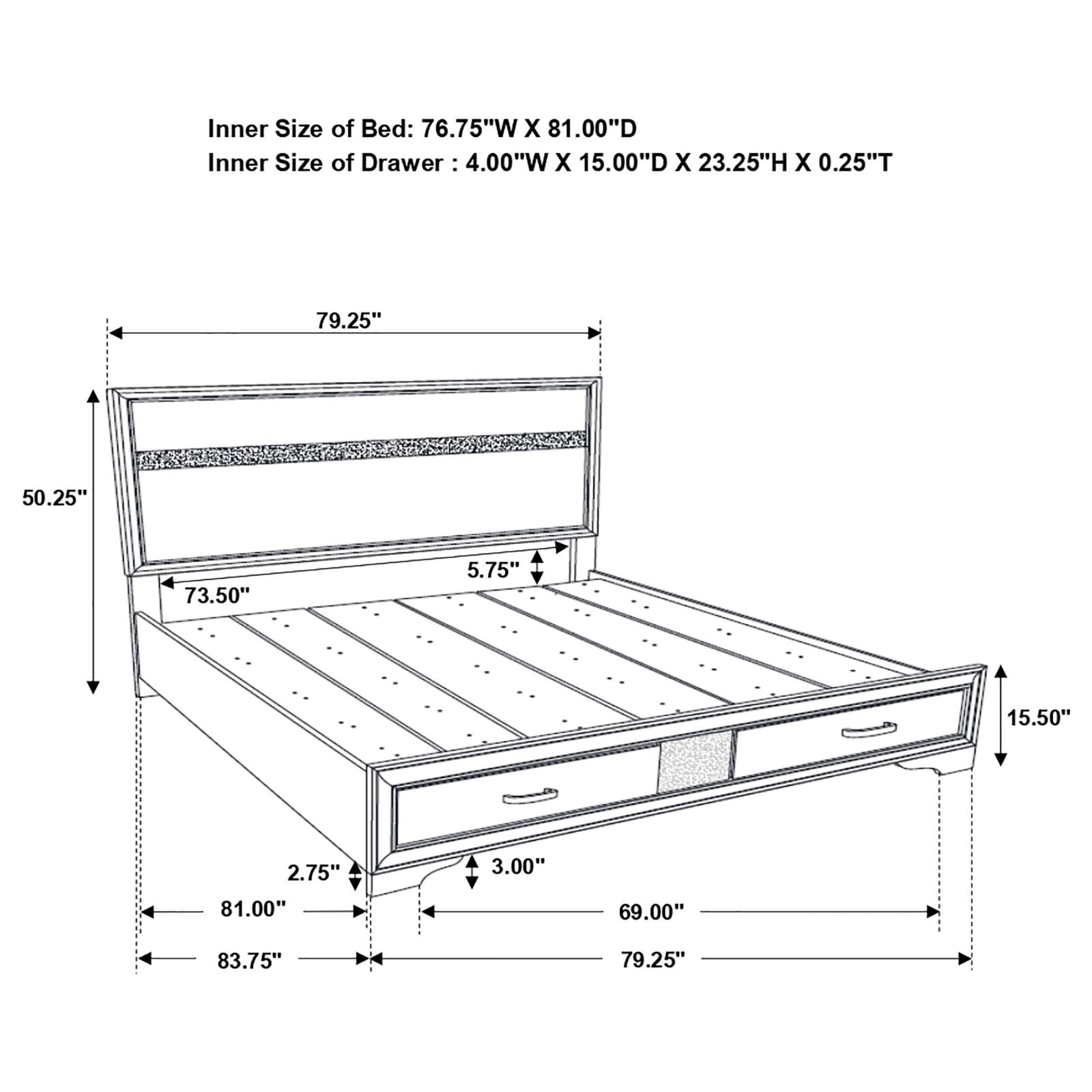 Miranda 51-inch Wood Eastern King Storage Panel Bed - Image 8